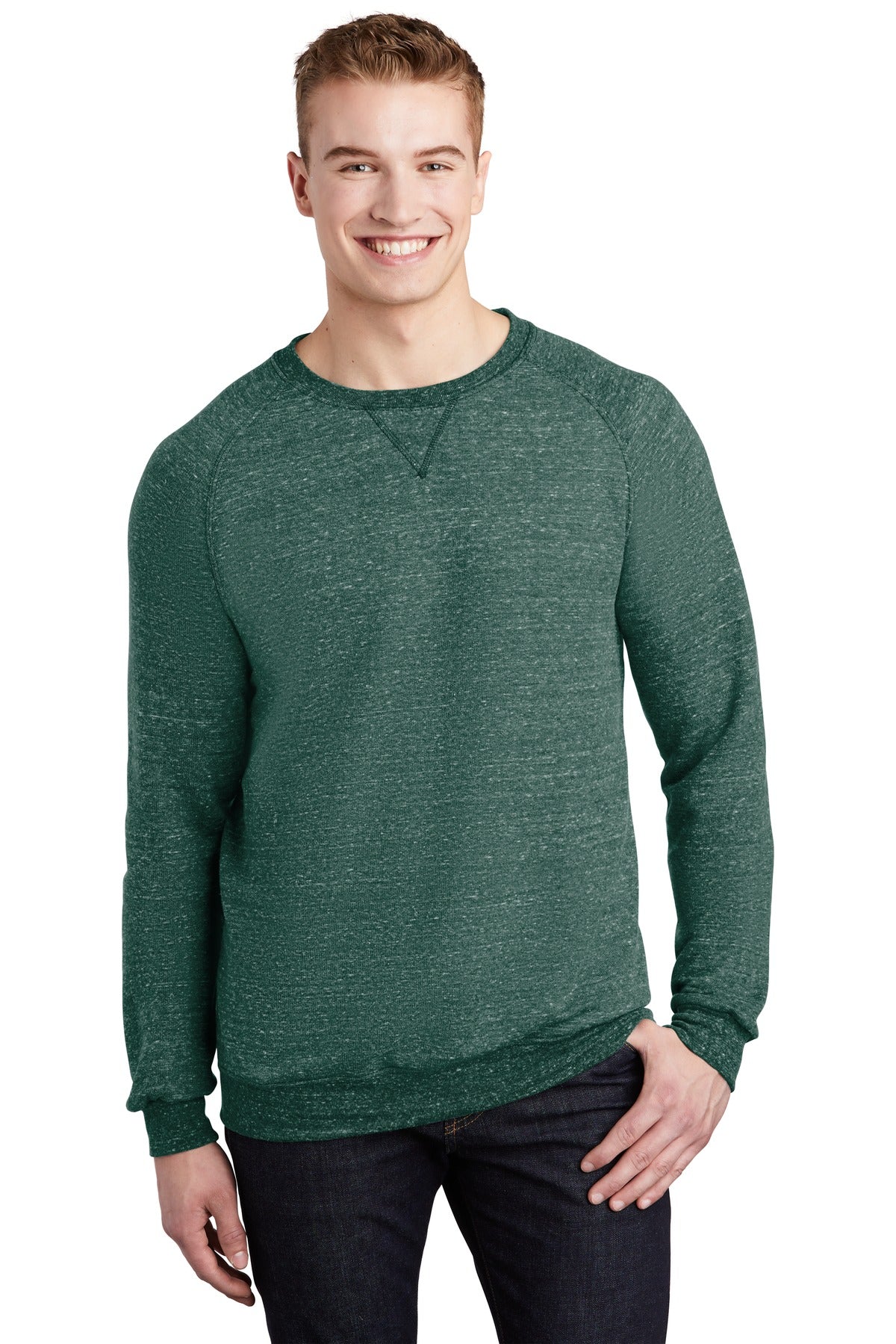 Jerzees® Snow Heather French Terry Raglan Crew