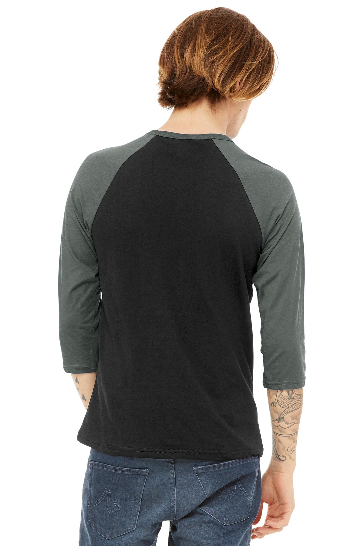 BELLA+CANVAS® Unisex 3/4-Sleeve Baseball Tee (CORE COLORS)