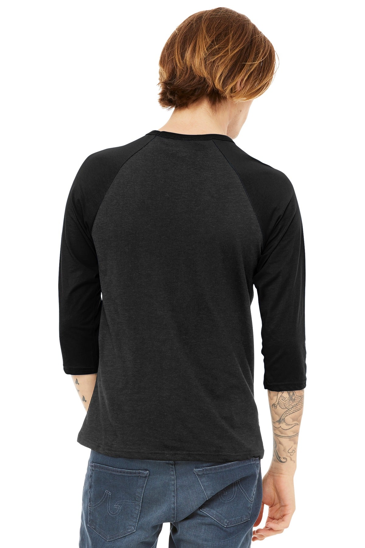 BELLA+CANVAS® Unisex 3/4-Sleeve Baseball Tee (CORE COLORS)