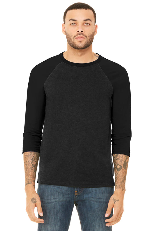 BELLA+CANVAS® Unisex 3/4-Sleeve Baseball Tee (CORE COLORS)