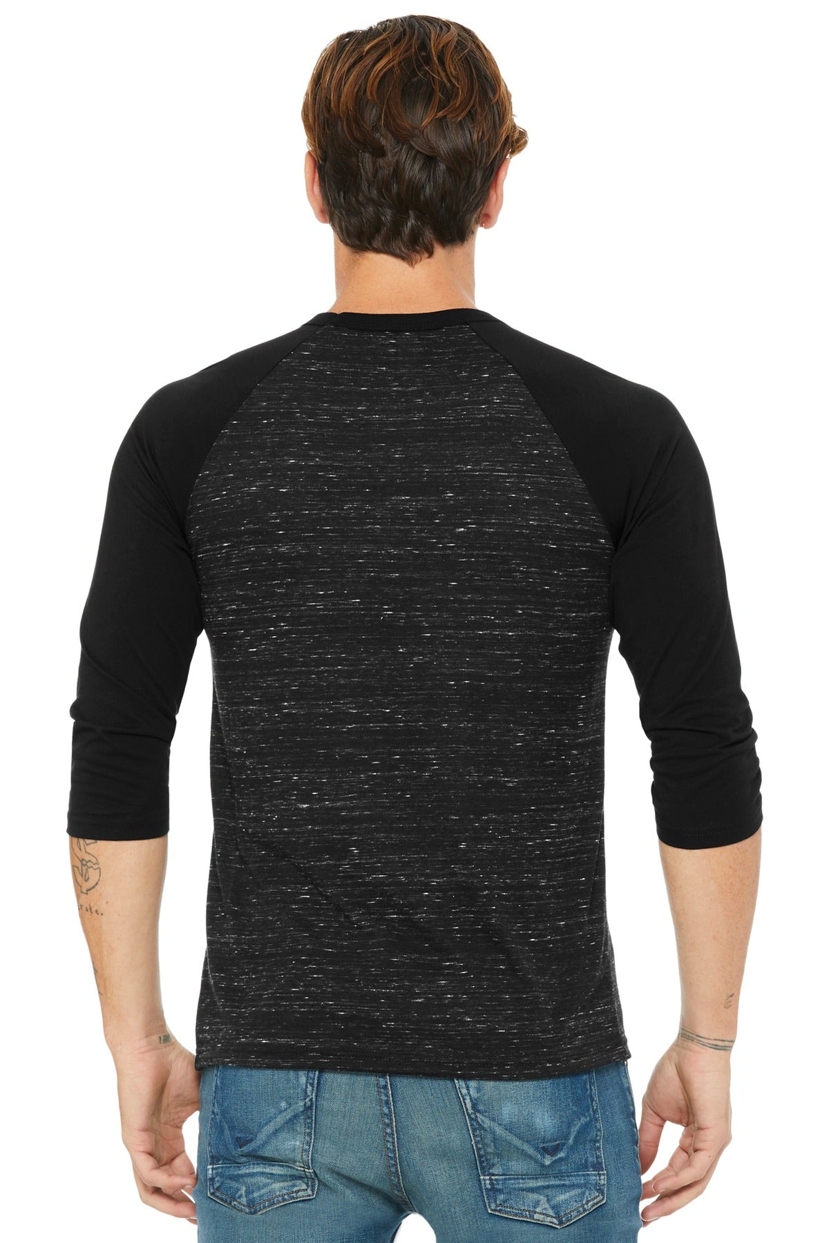 BELLA+CANVAS® Unisex 3/4-Sleeve Baseball Tee (CORE COLORS)