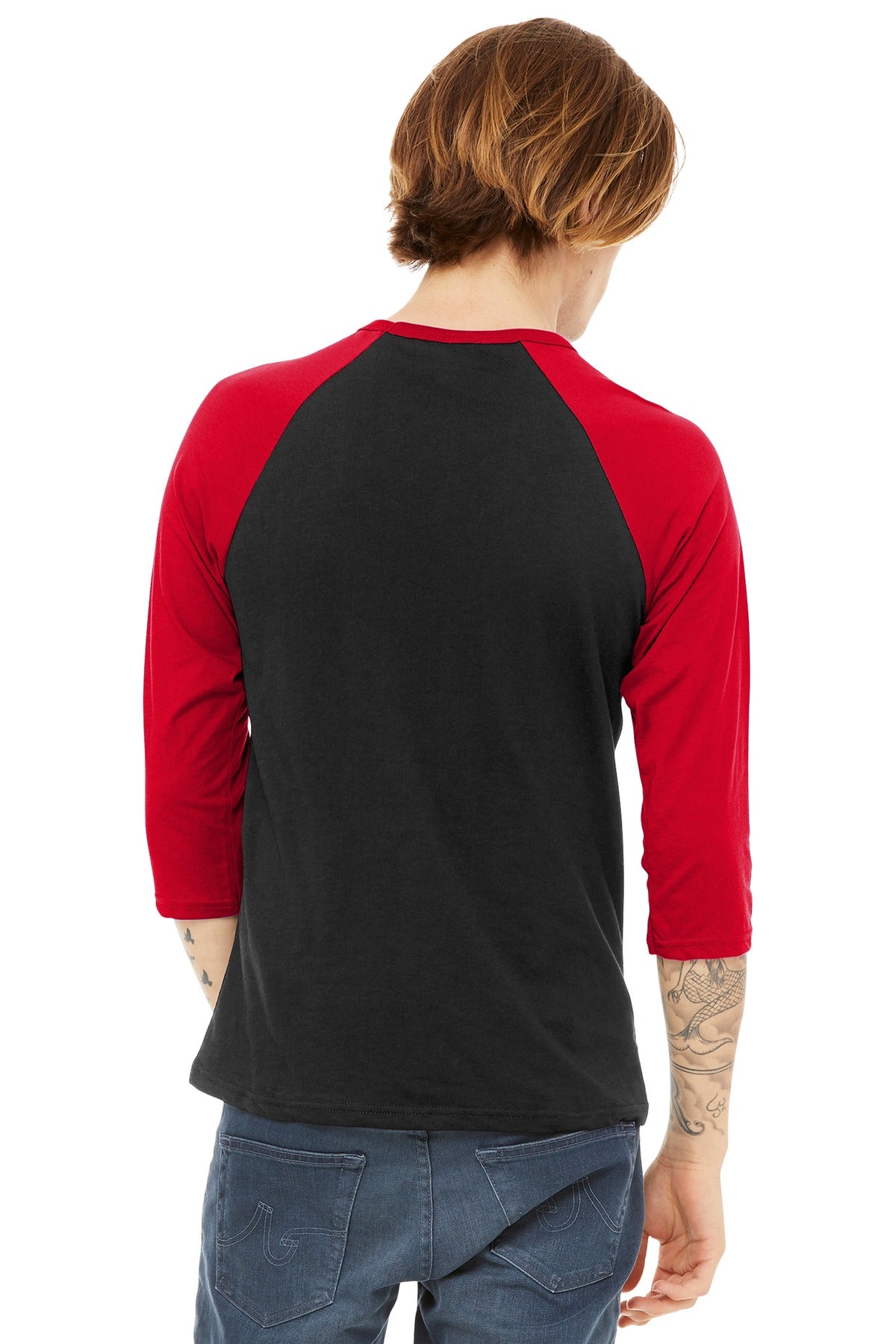 BELLA+CANVAS® Unisex 3/4-Sleeve Baseball Tee (CORE COLORS)