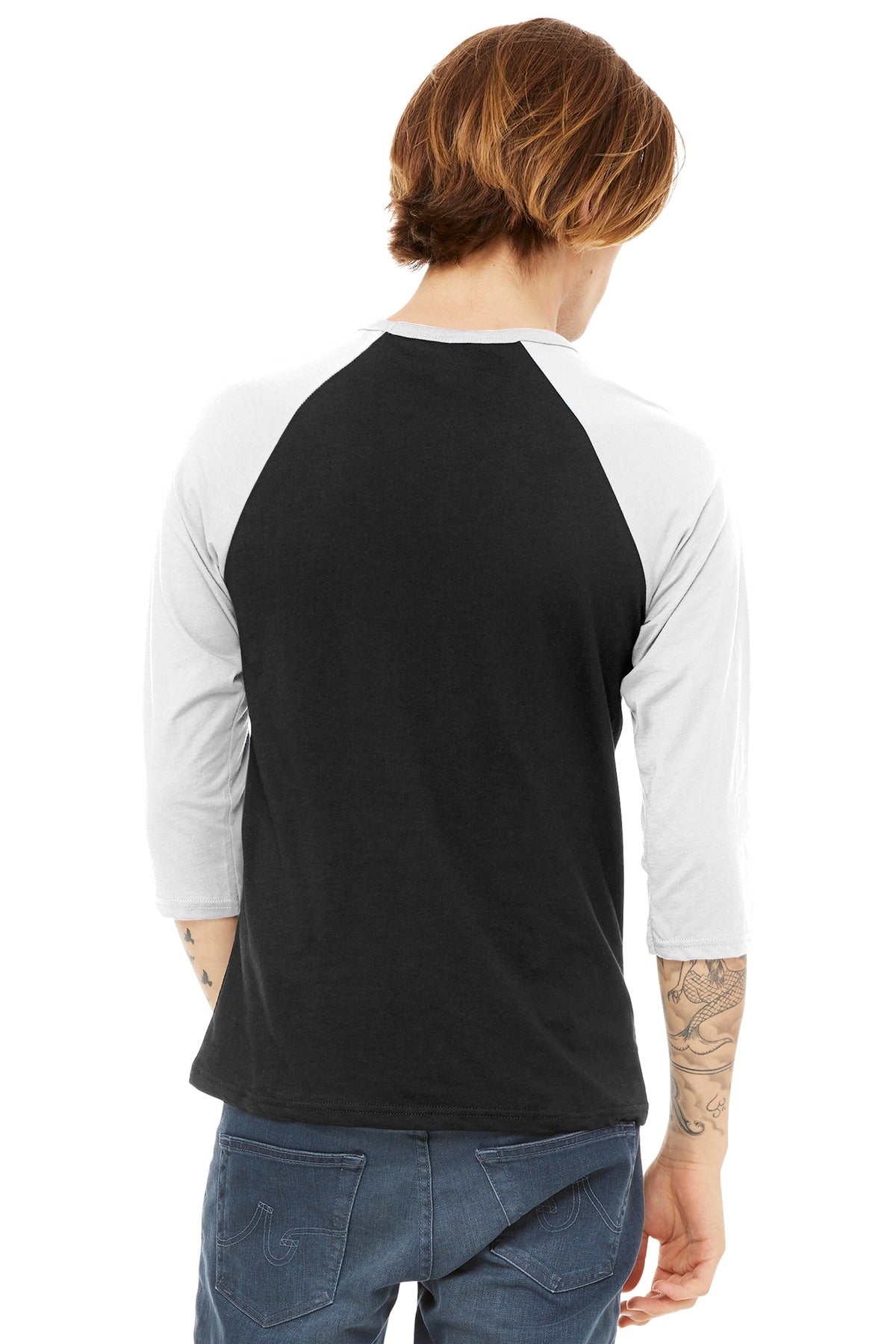 BELLA+CANVAS® Unisex 3/4-Sleeve Baseball Tee (CORE COLORS)
