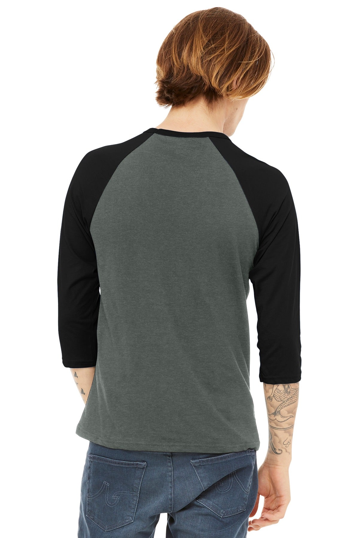 BELLA+CANVAS® Unisex 3/4-Sleeve Baseball Tee (CORE COLORS)