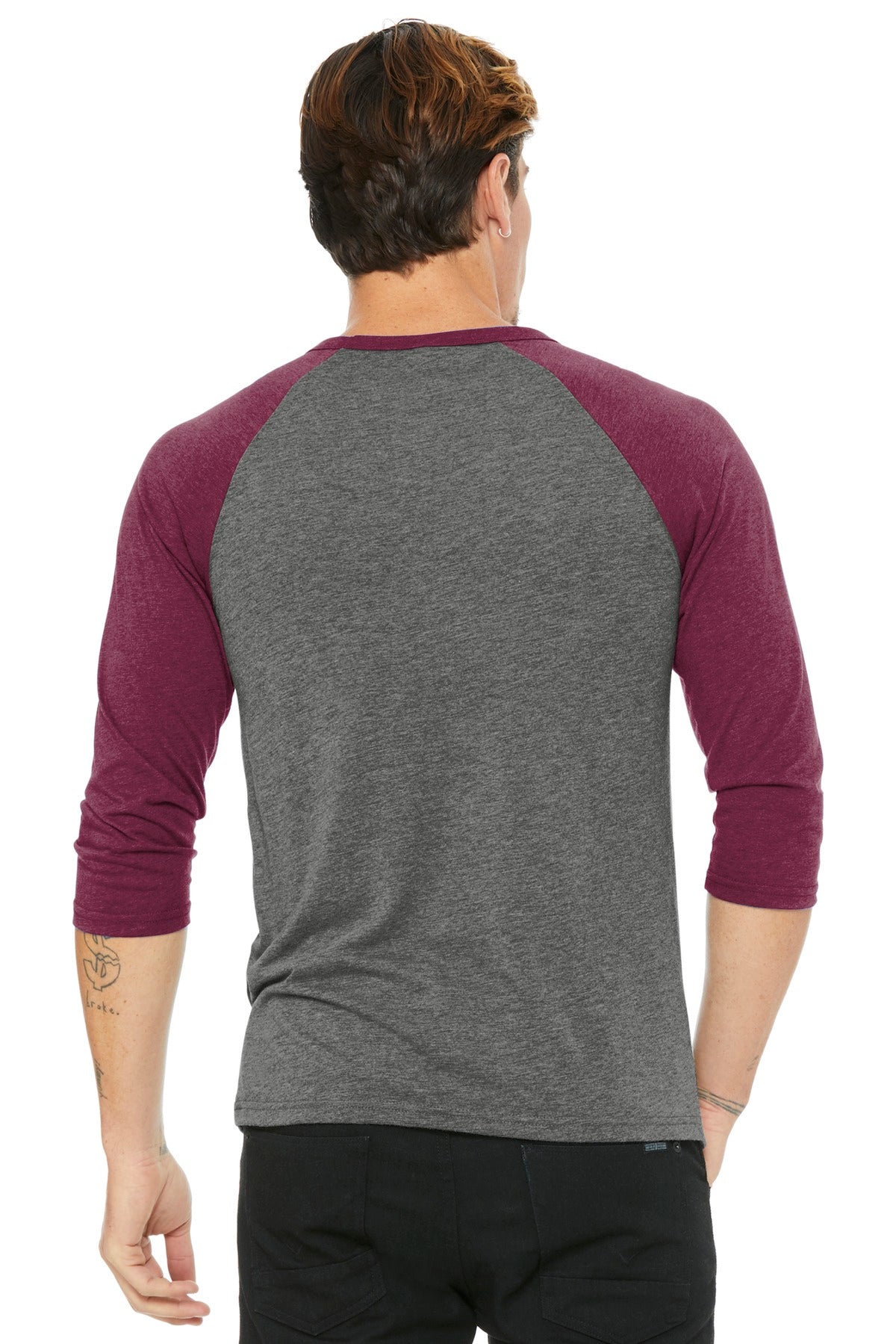 BELLA+CANVAS® Unisex 3/4-Sleeve Baseball Tee (CORE COLORS)
