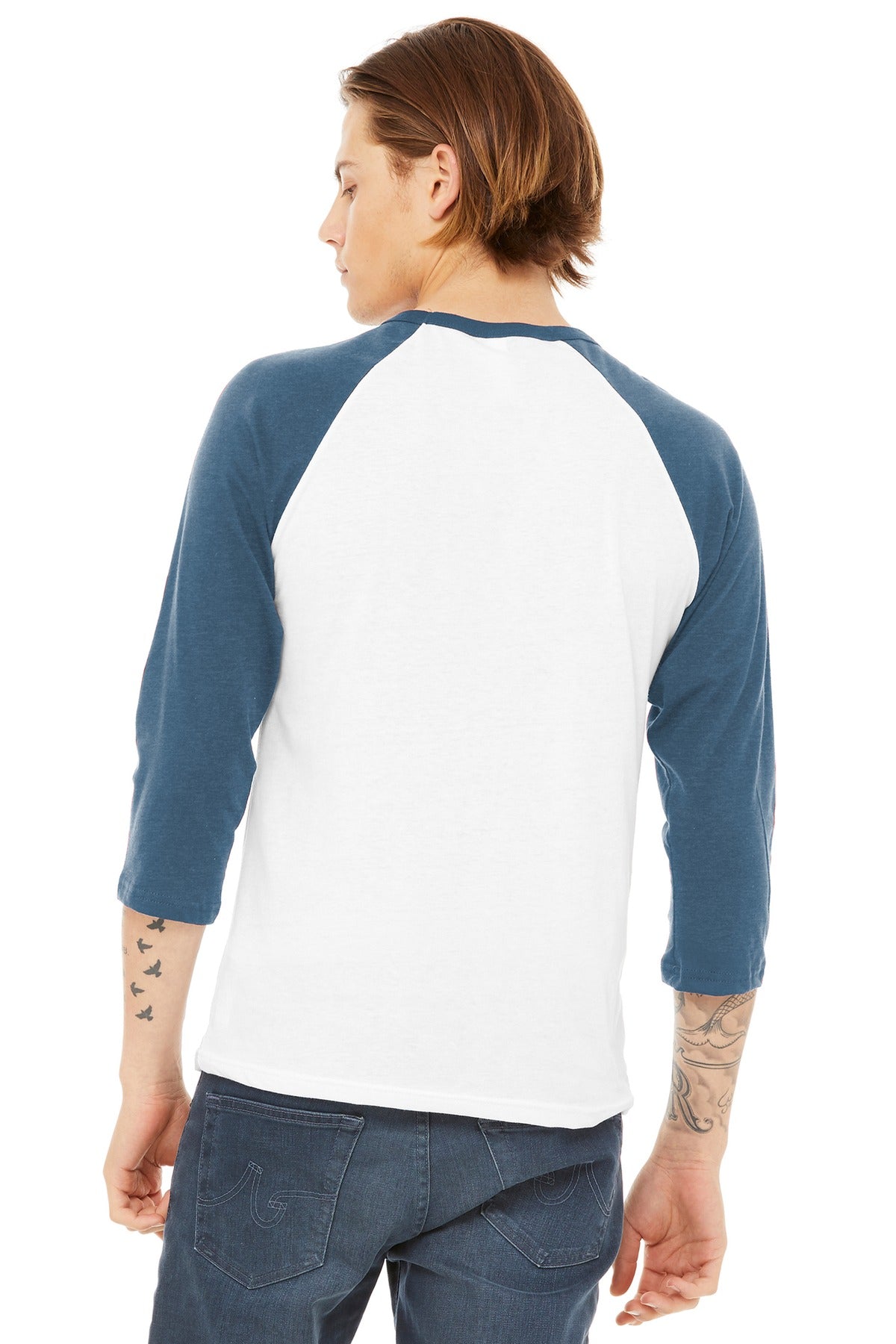 BELLA+CANVAS® Unisex 3/4-Sleeve Baseball Tee (CORE COLORS)