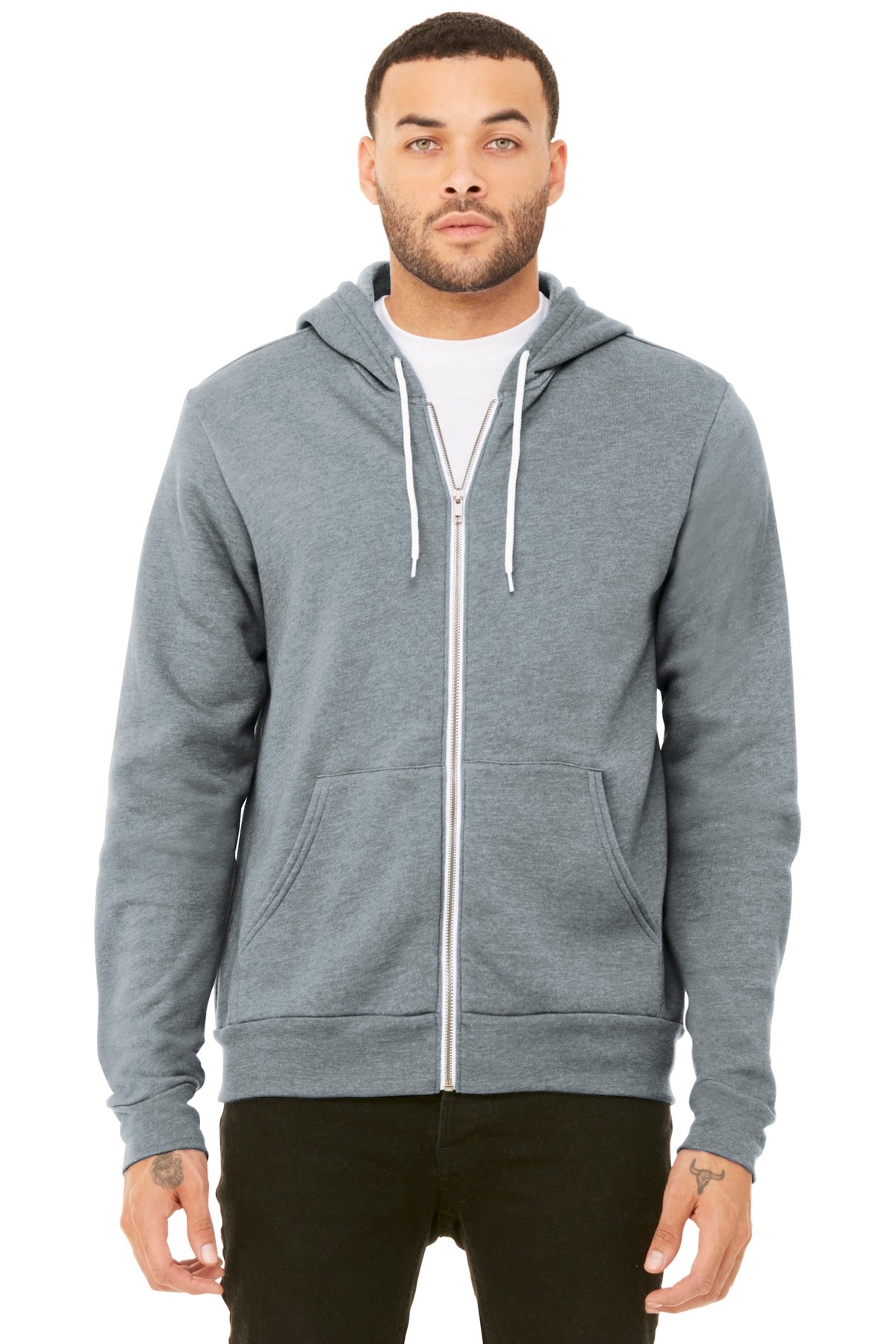 BELLA+CANVAS® Unisex Sponge Fleece Full-Zip Hoodie (CORE COLORS)