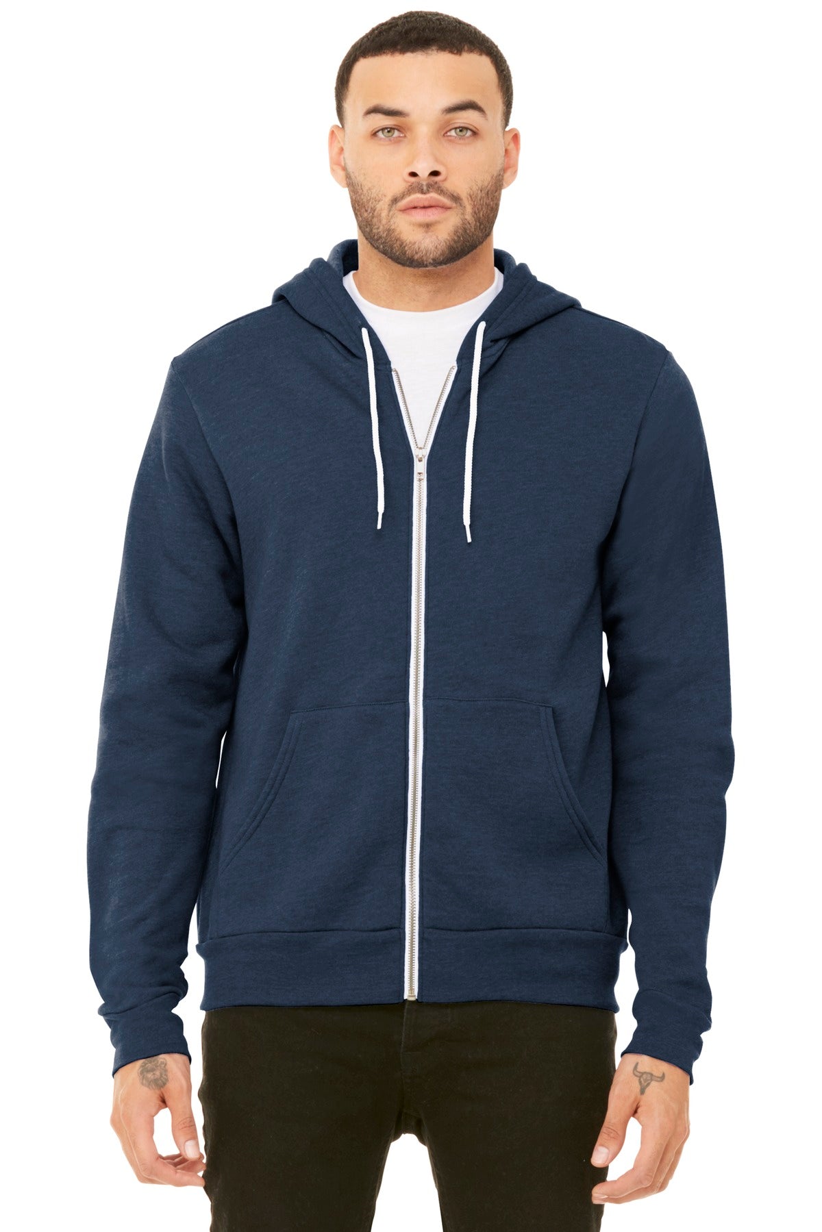 BELLA+CANVAS® Unisex Sponge Fleece Full-Zip Hoodie (CORE COLORS)