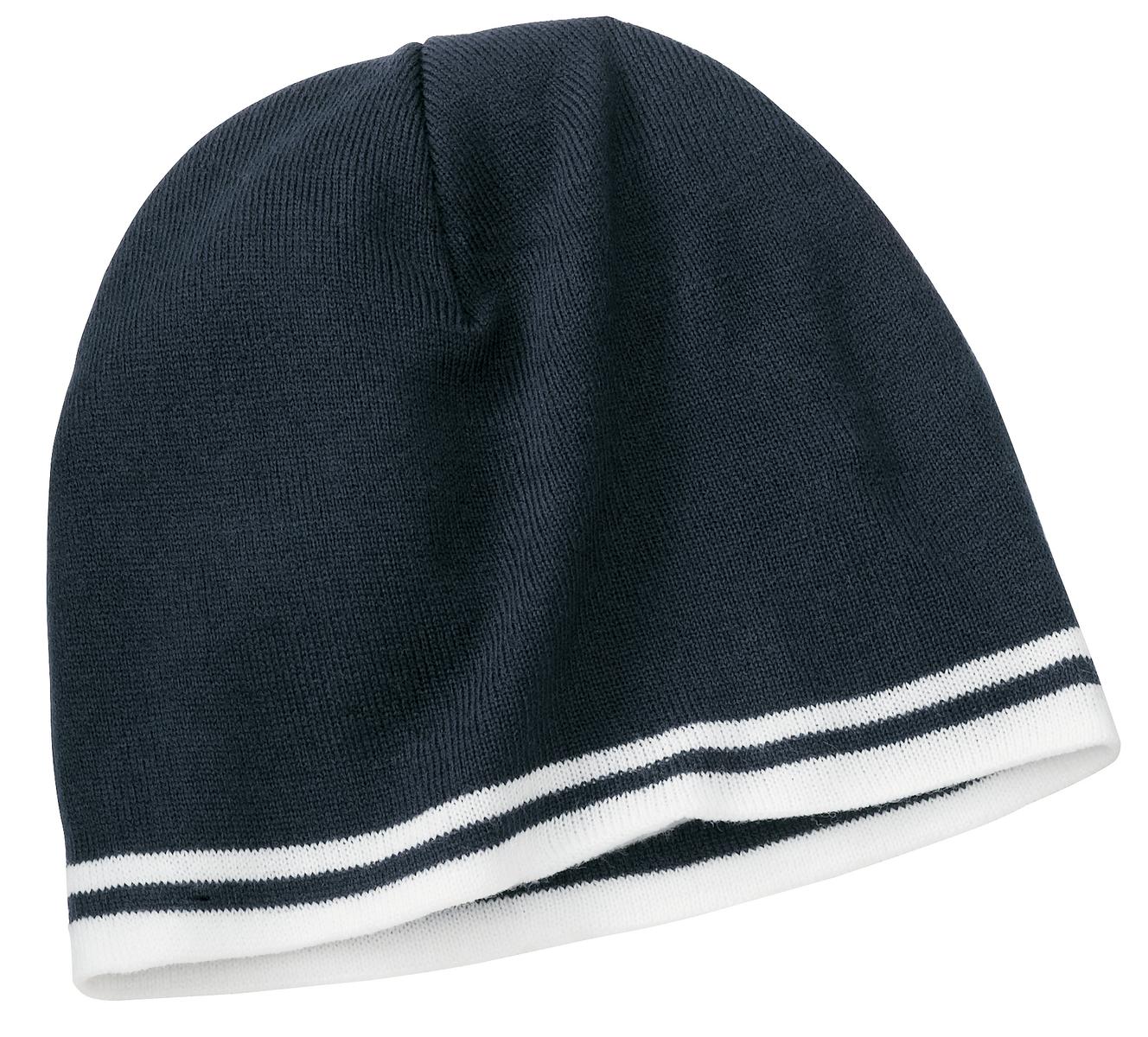 Port & Company® Fine Knit Skull Cap with Stripes