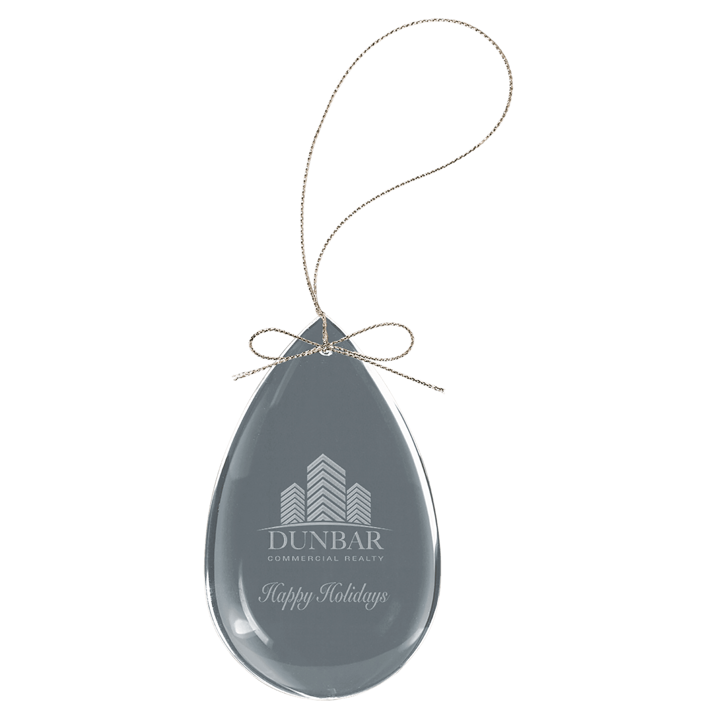 Custom 3" Crystal Teardrop Ornament