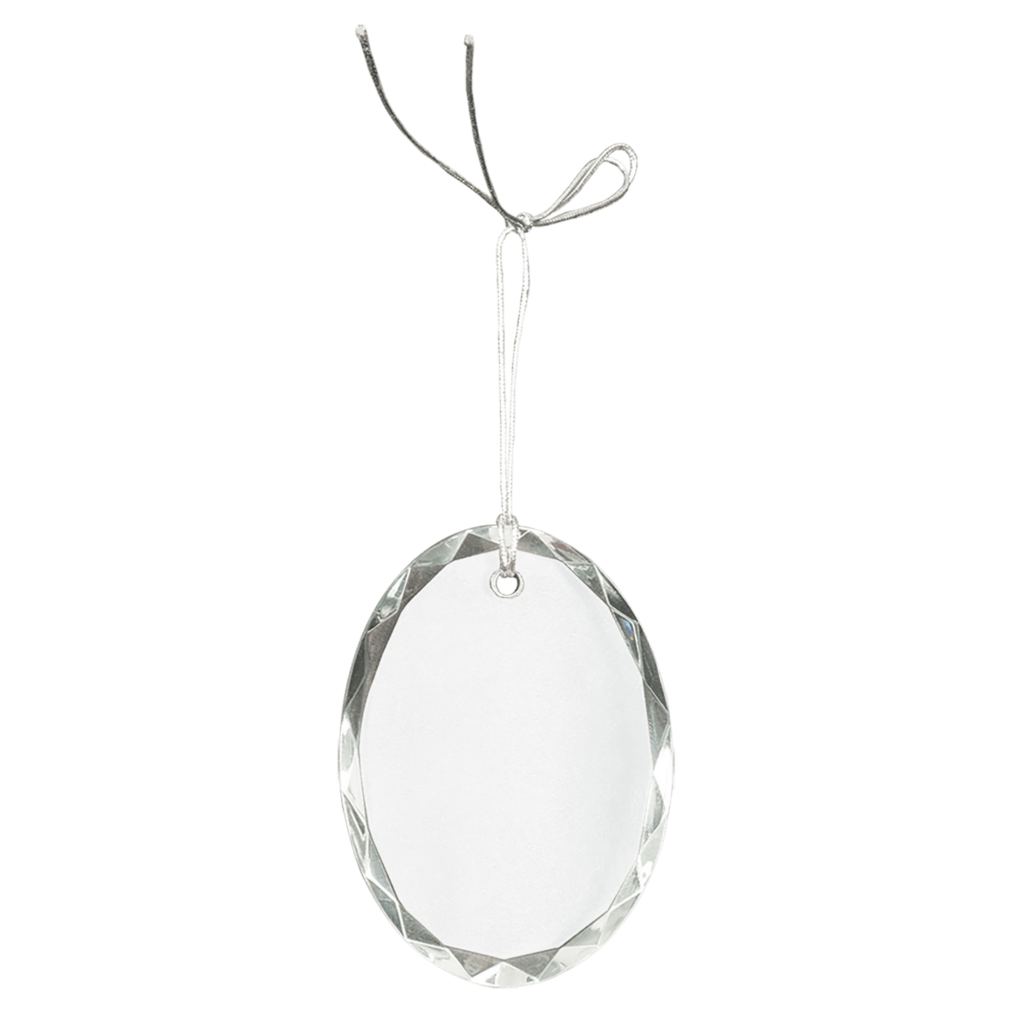 Custom 3" Crystal Faceted Oval Ornament