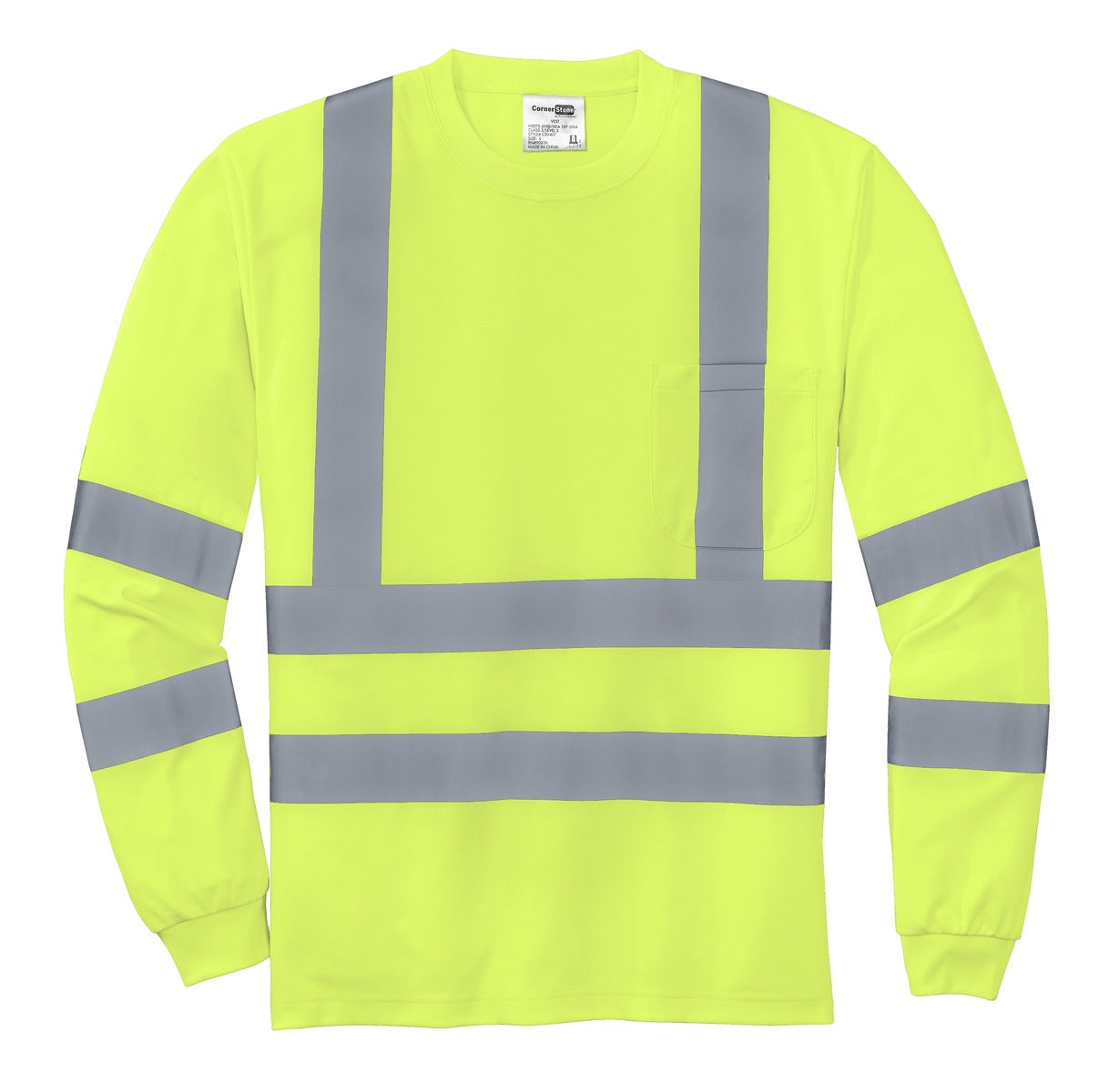 CornerStone® - ANSI 107 Class 3 Long Sleeve Snag-Resistant Reflective T-Shirt