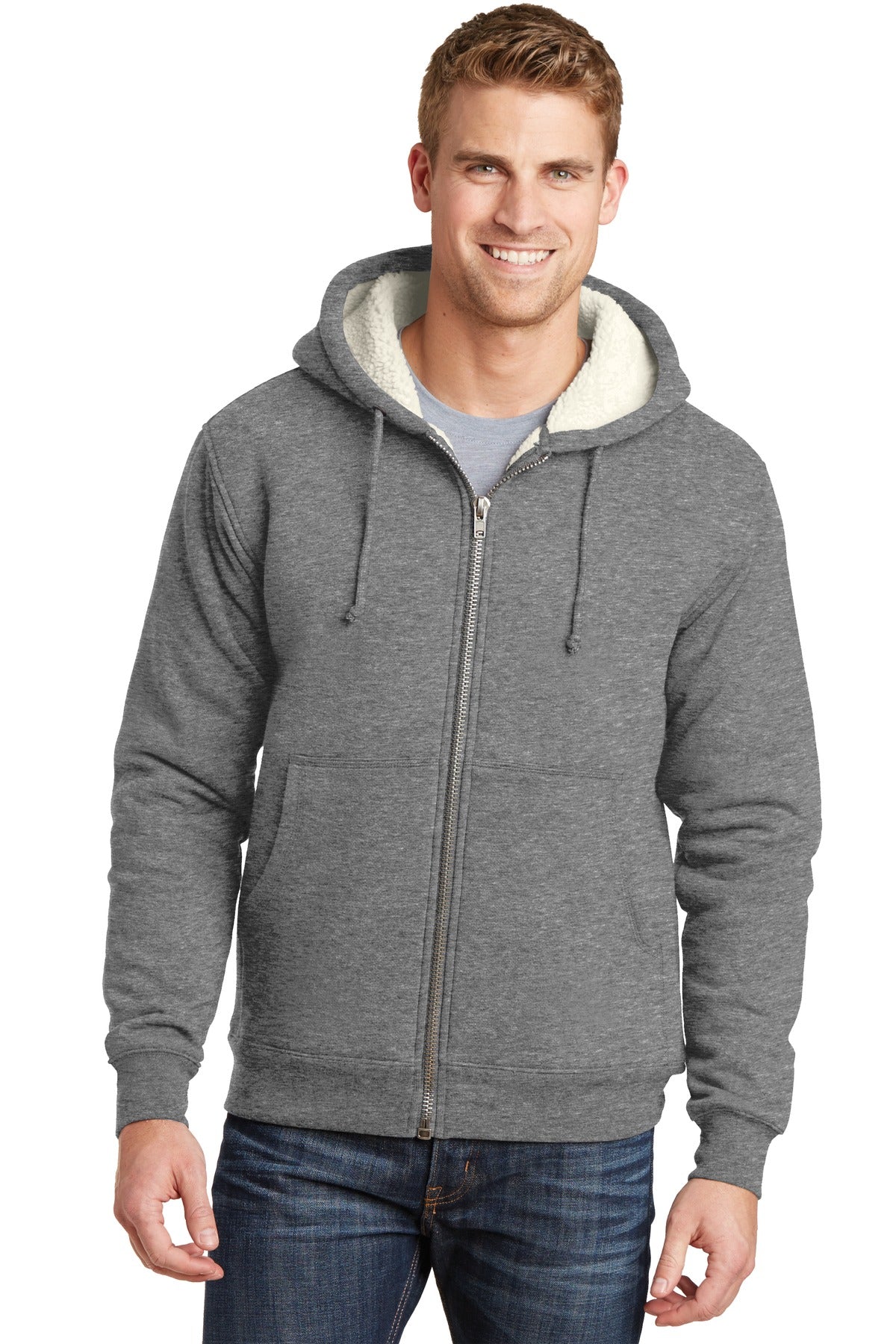 CornerStone® Heavyweight Sherpa-Lined Hooded Fleece Jacket