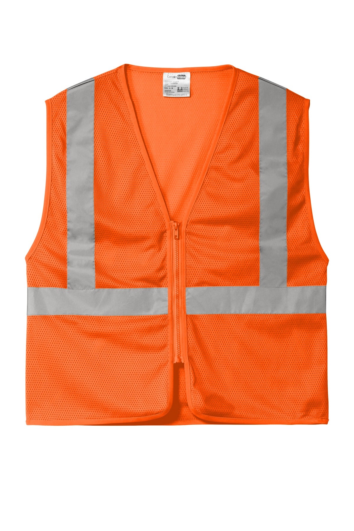 CornerStone® ANSI 107 Class 2 Economy Mesh Zippered Vest