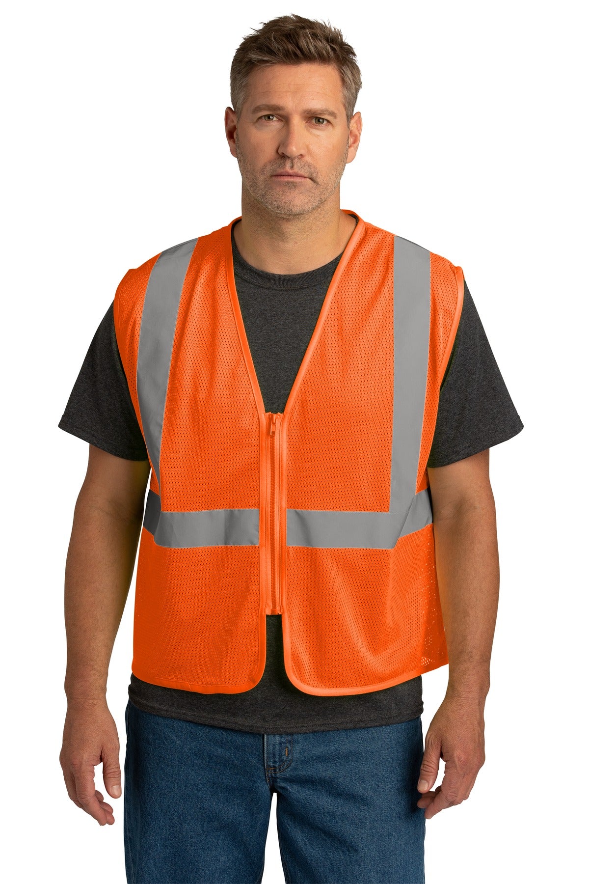 CornerStone® ANSI 107 Class 2 Economy Mesh Zippered Vest