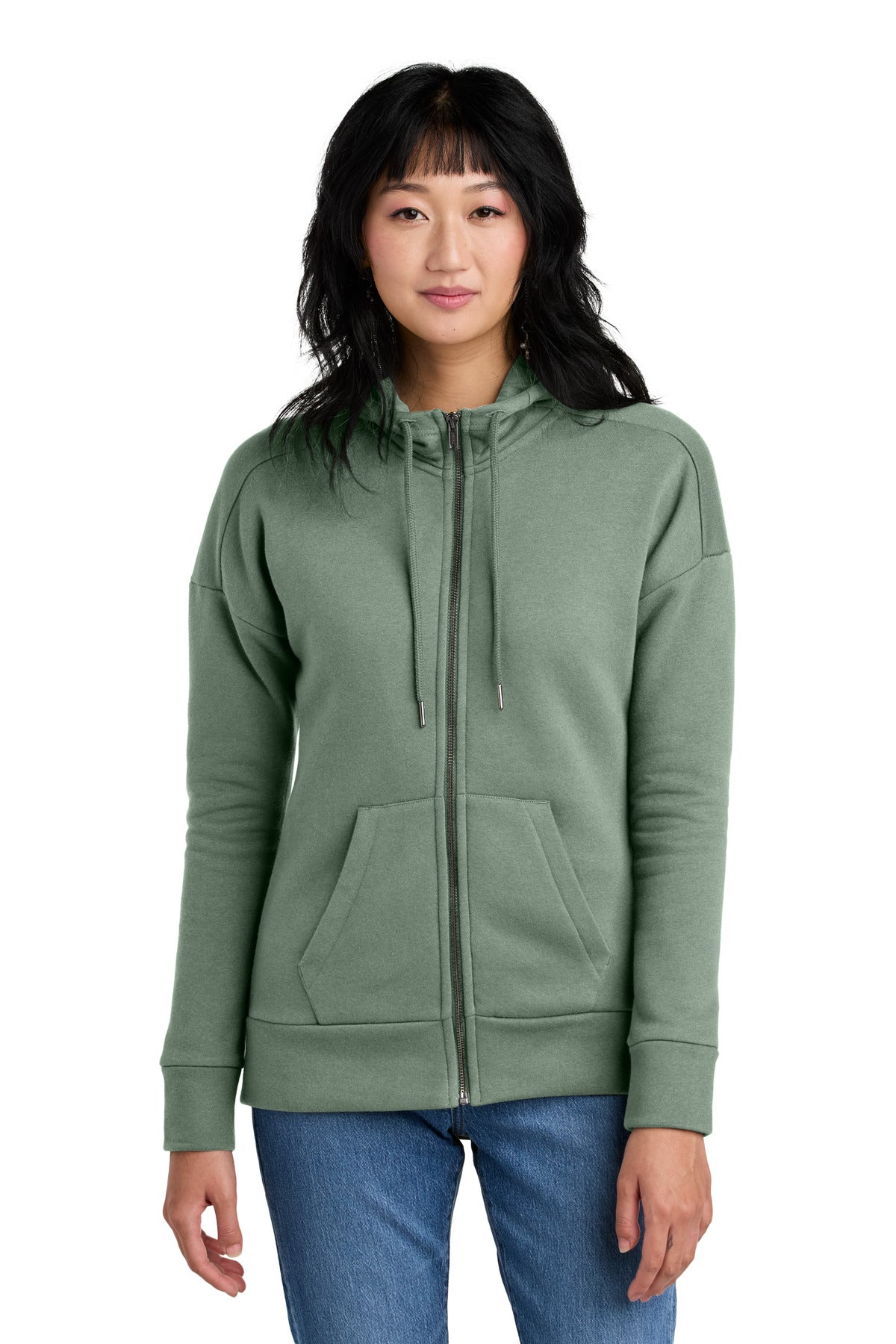 District® Women's Perfect Weight® Fleece Drop Shoulder Full-Zip Hoodie