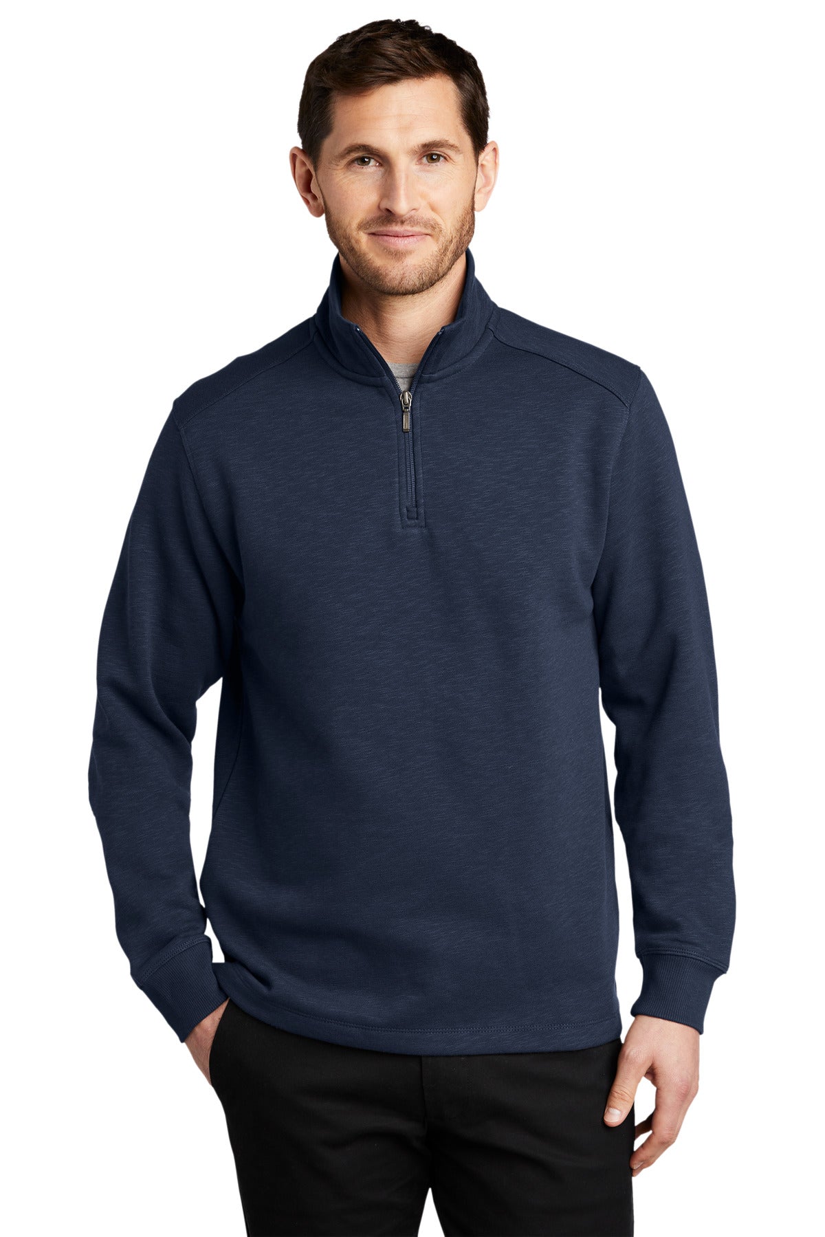 Port Authority® Slub Fleece 1/4-Zip Pullover