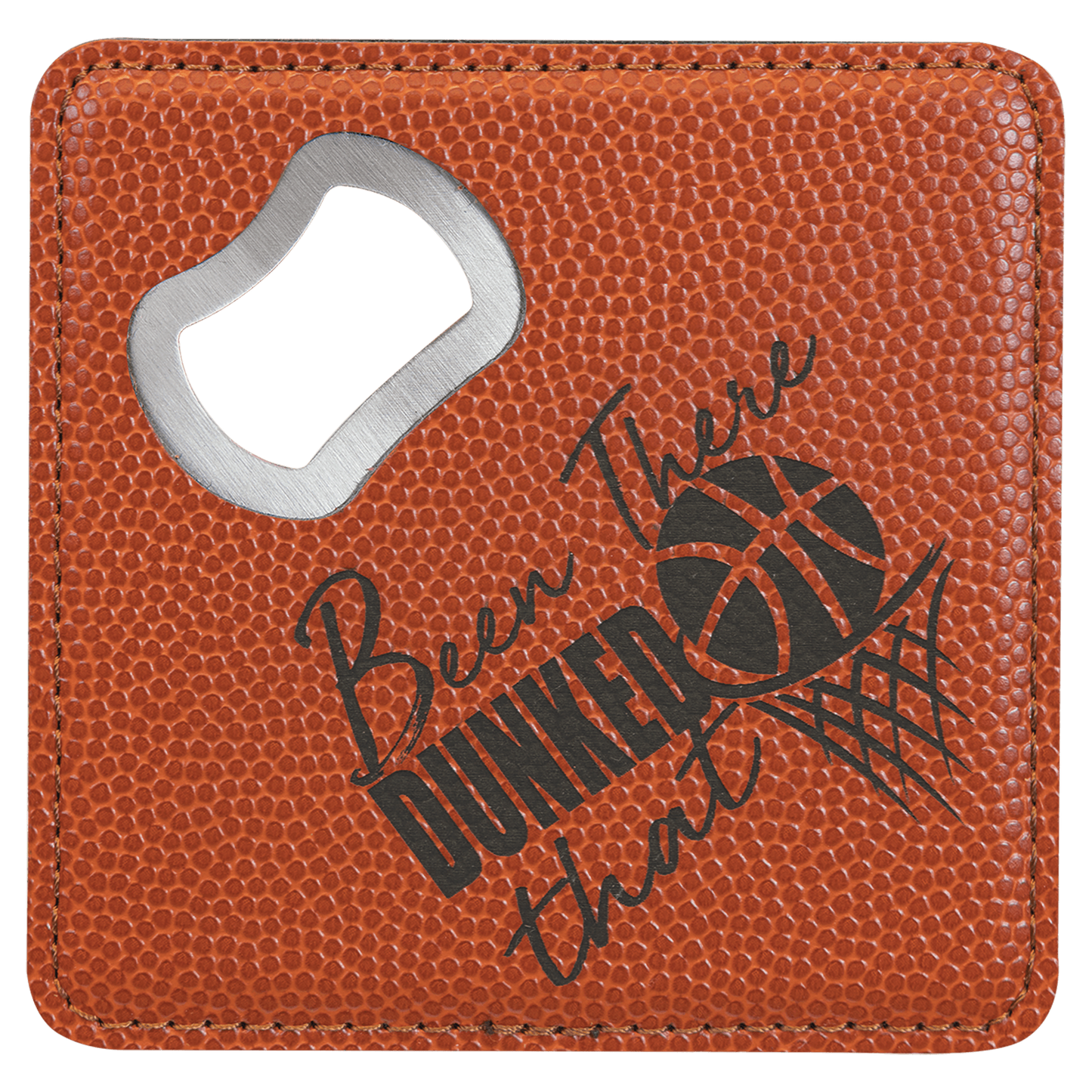 Custom Square Vegan Leather Bottle Opener Coaster
