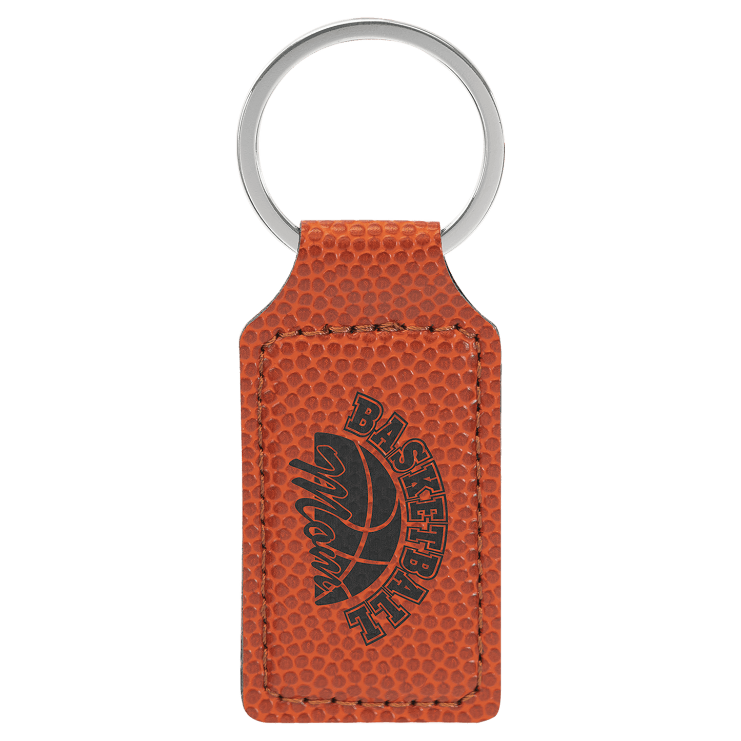 Custom Vegan Leather Rectangular Keychain with Laser Engraved Logo