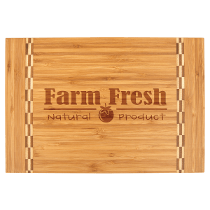 Custom Bamboo Cutting Boards with Butcher Block Inlay and Shapes