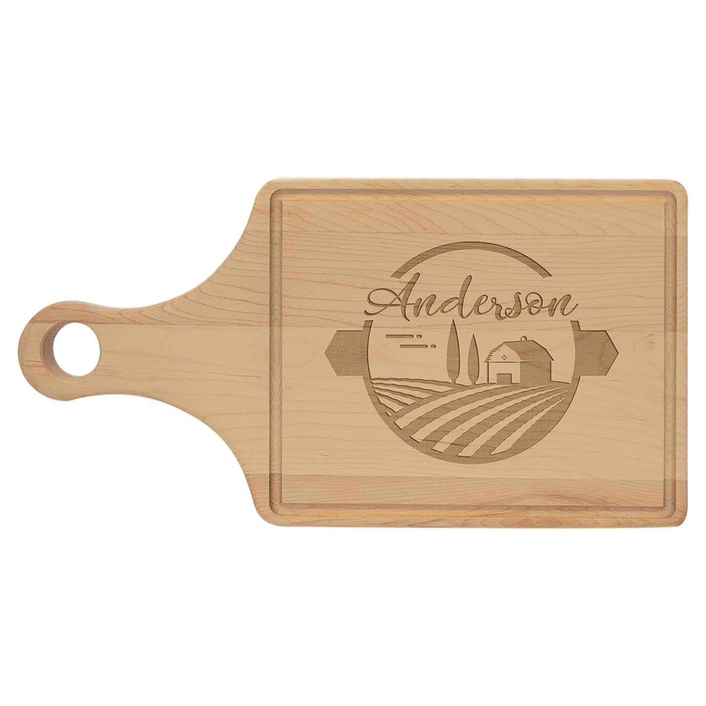 Custom Maple Cutting Board with Drip Ring with Laser Engraved Logo