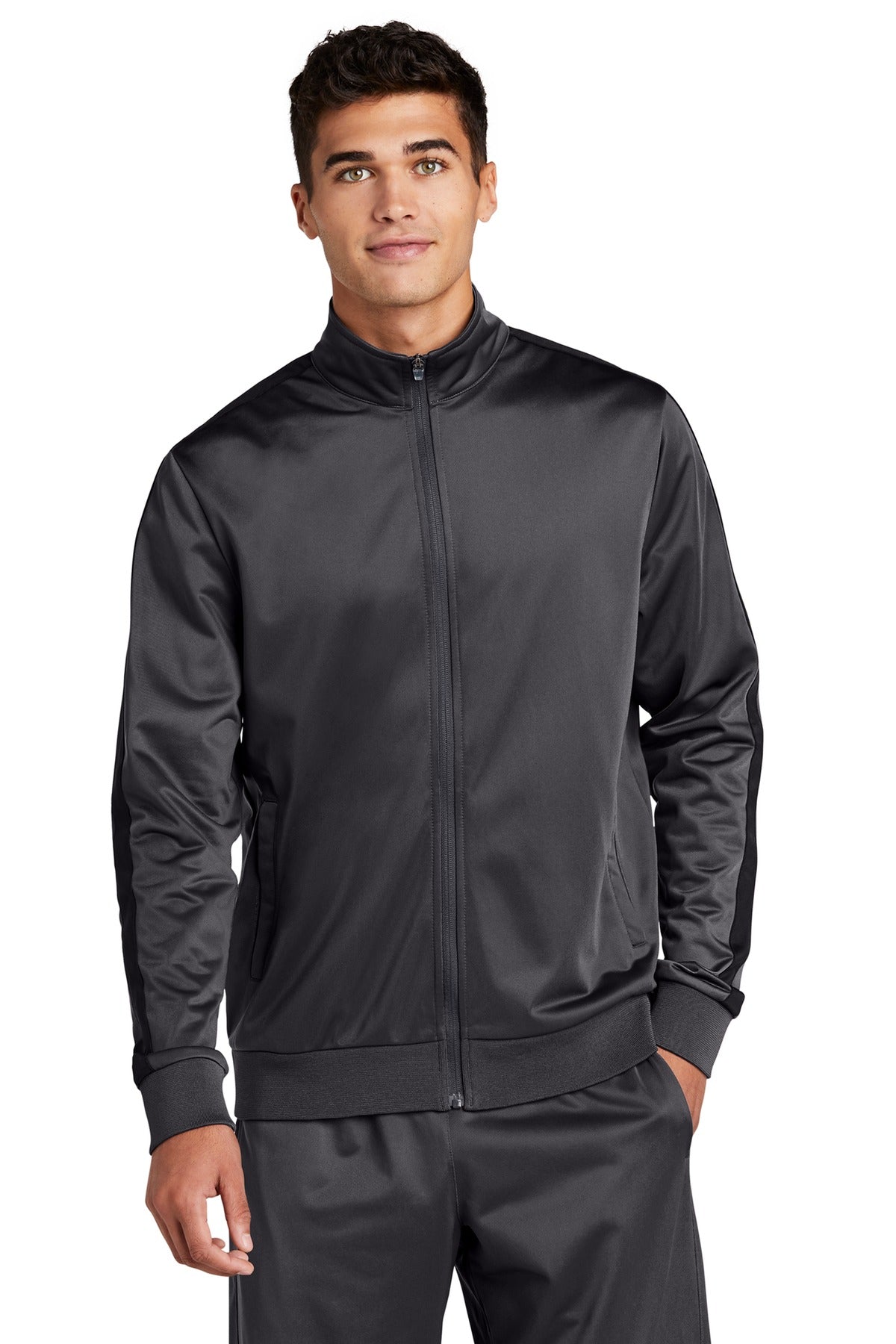 Sport-Tek® Tricot Sleeve Stripe Track Jacket
