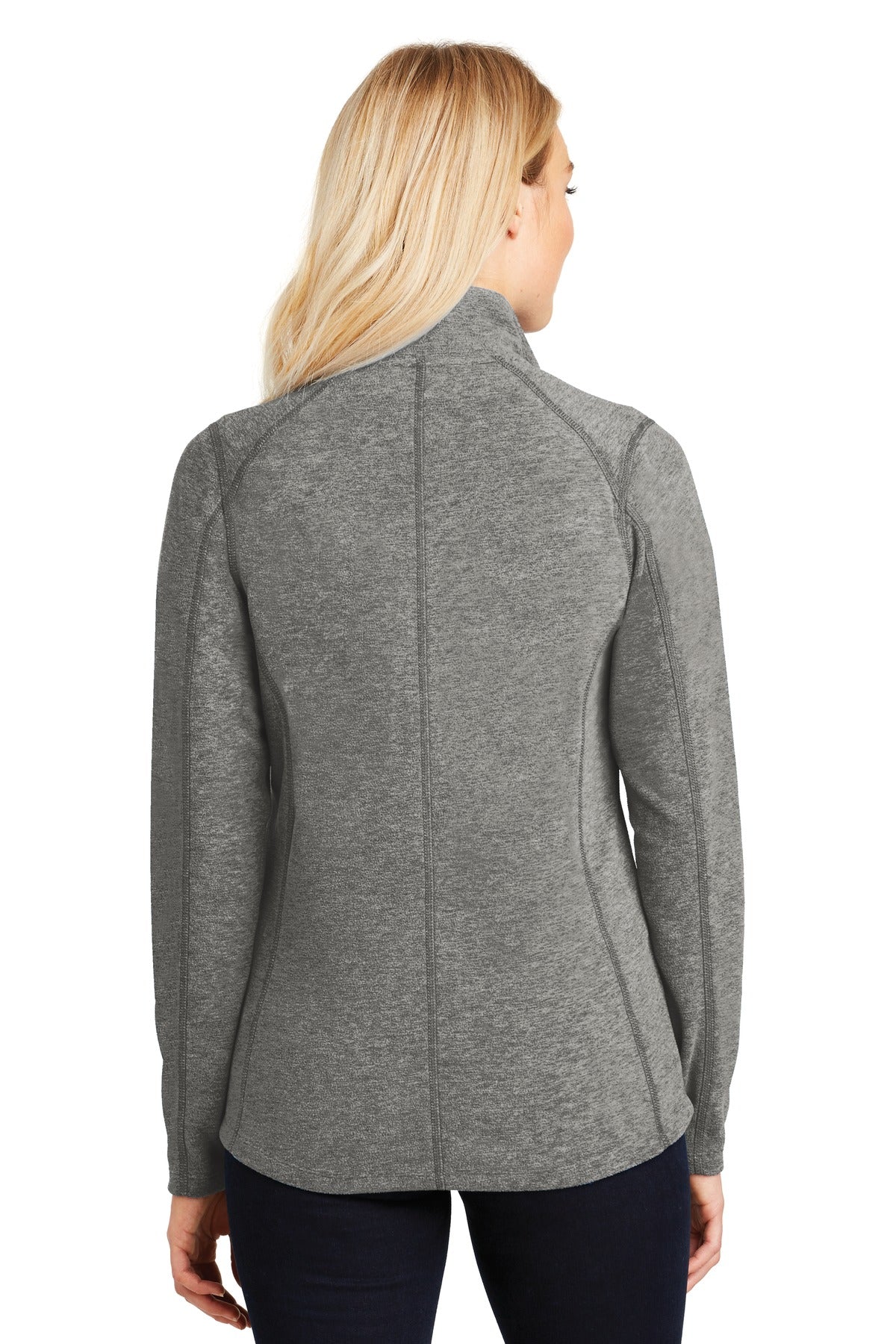 Port Authority® Women's Heather Microfleece Full-Zip Jacket