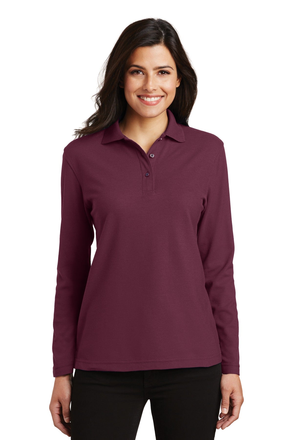 Port Authority® Women's Silk Touch Long Sleeve Polo