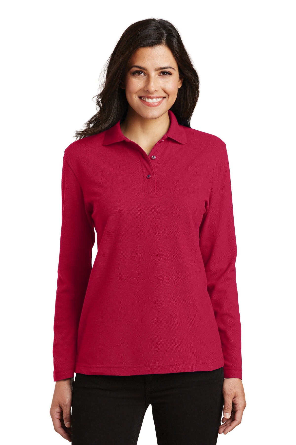 Port Authority® Women's Silk Touch Long Sleeve Polo