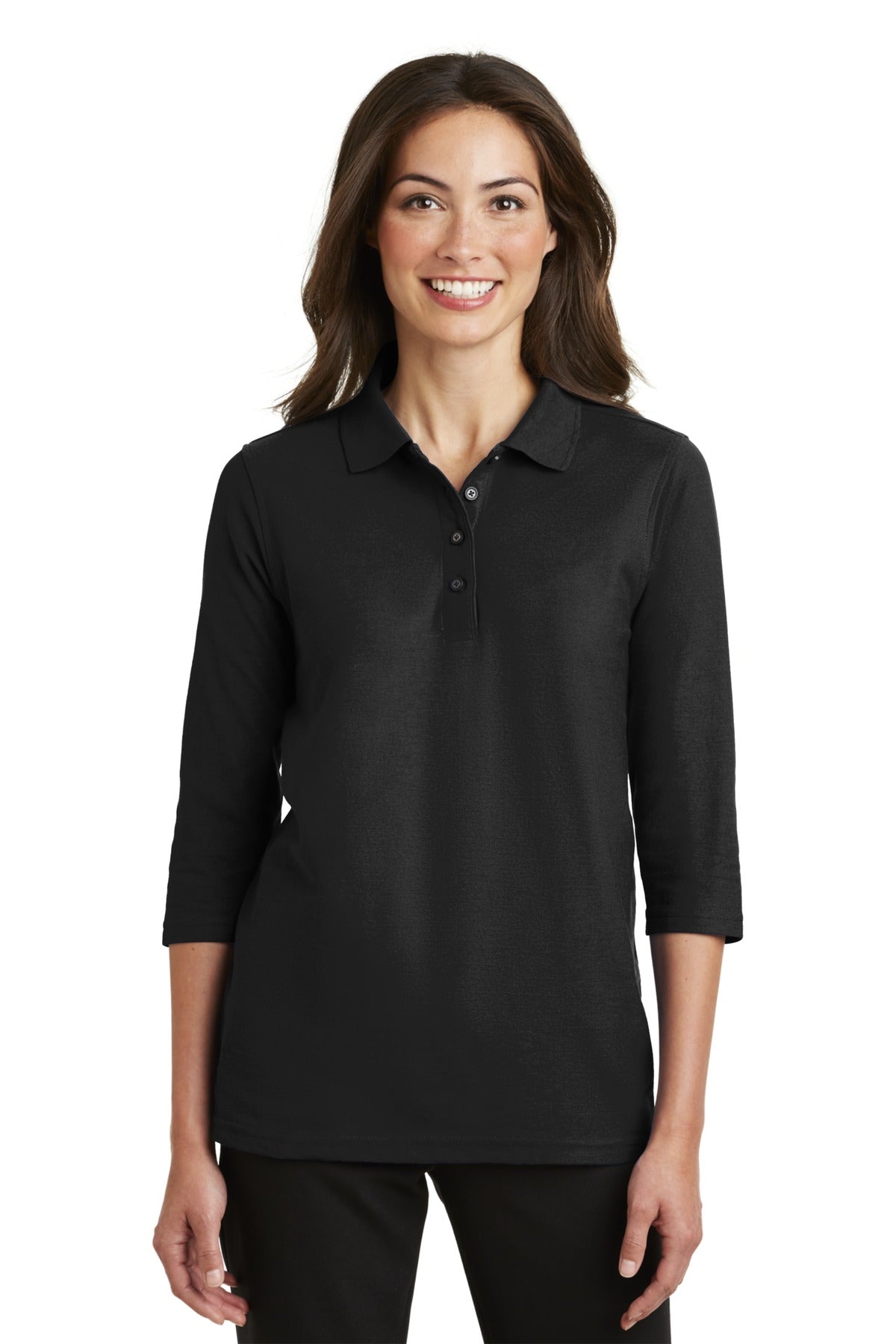 Port Authority® Women's Silk Touch 3/4-Sleeve Polo