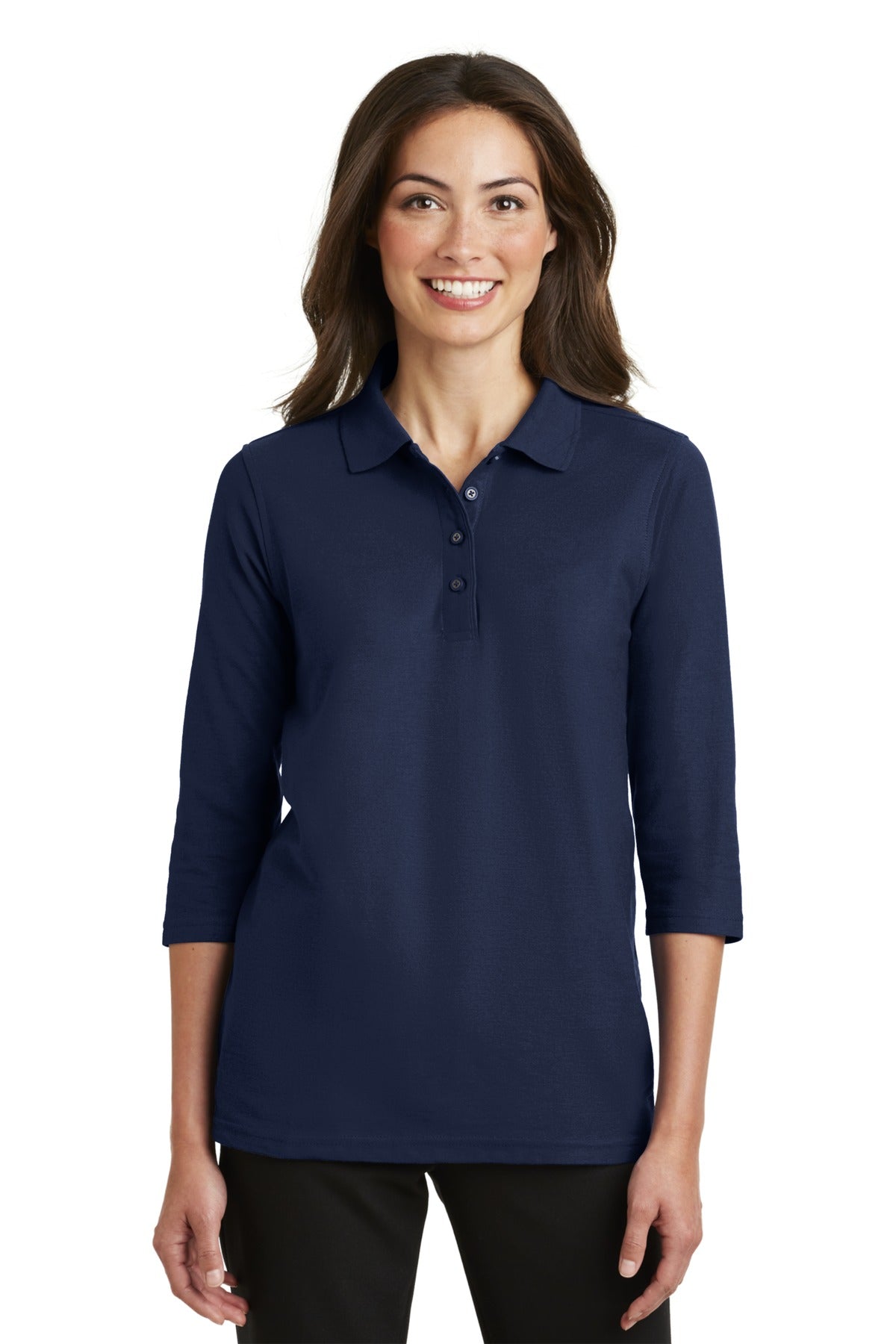 Port Authority® Women's Silk Touch 3/4-Sleeve Polo