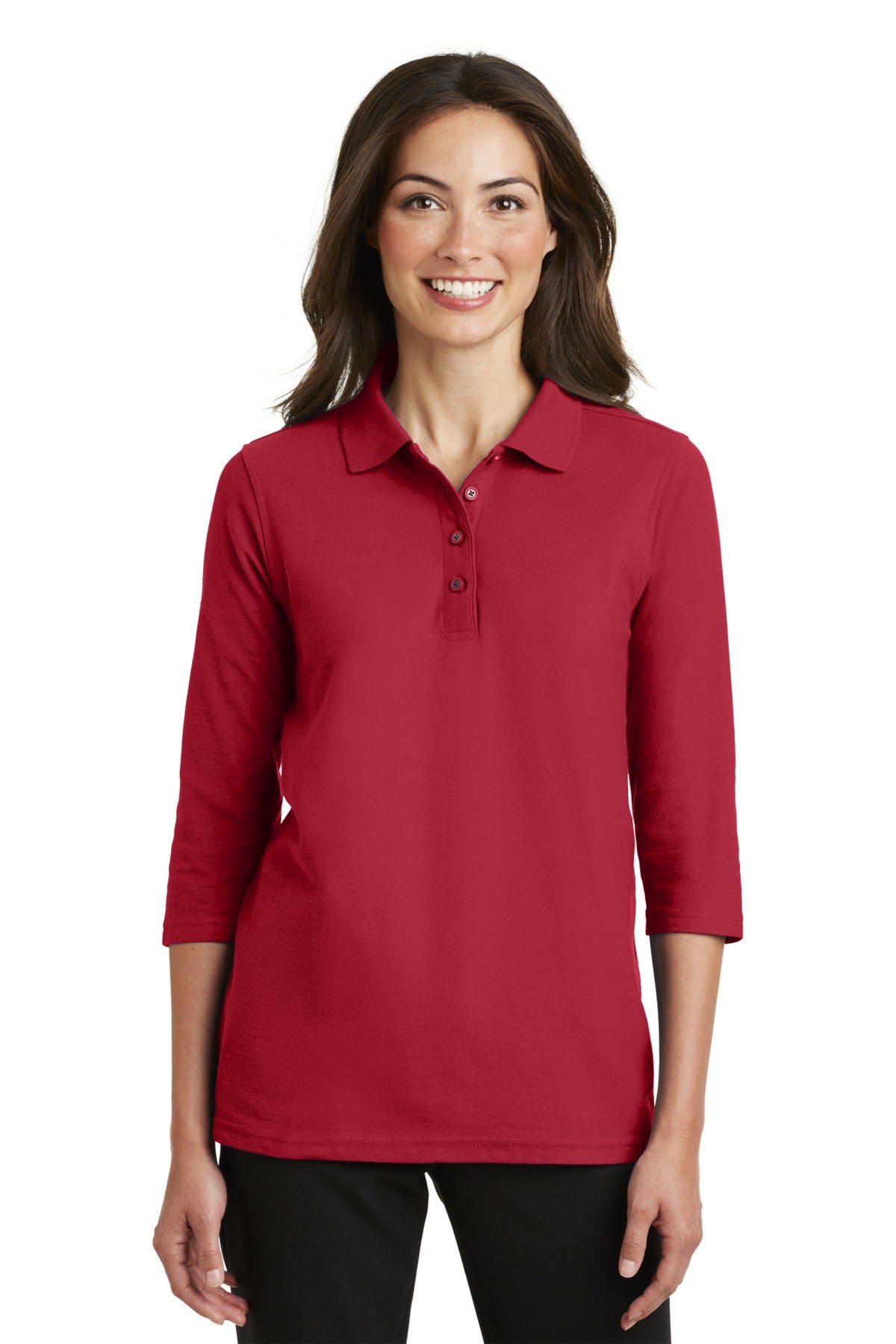 Port Authority® Women's Silk Touch 3/4-Sleeve Polo
