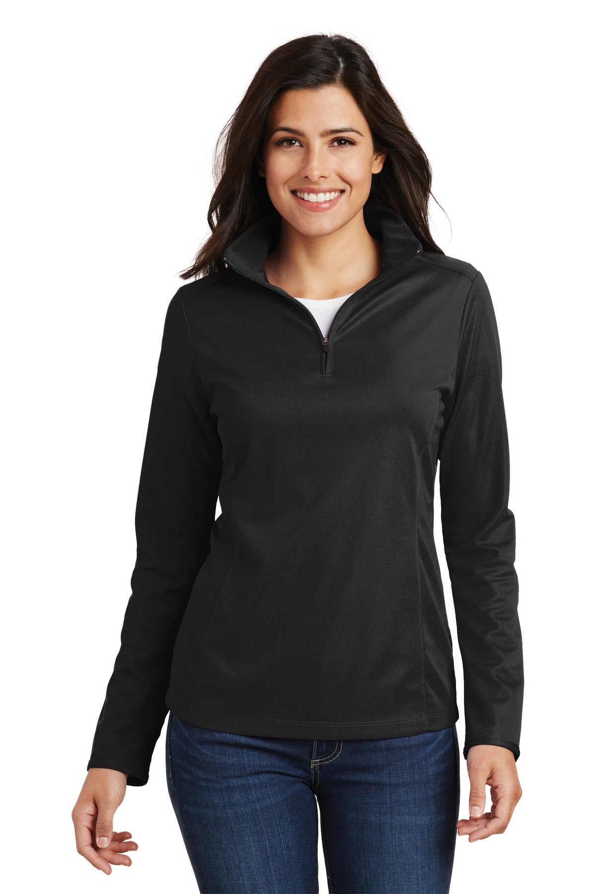 Port Authority® Women's Pinpoint Mesh 1/2-Zip