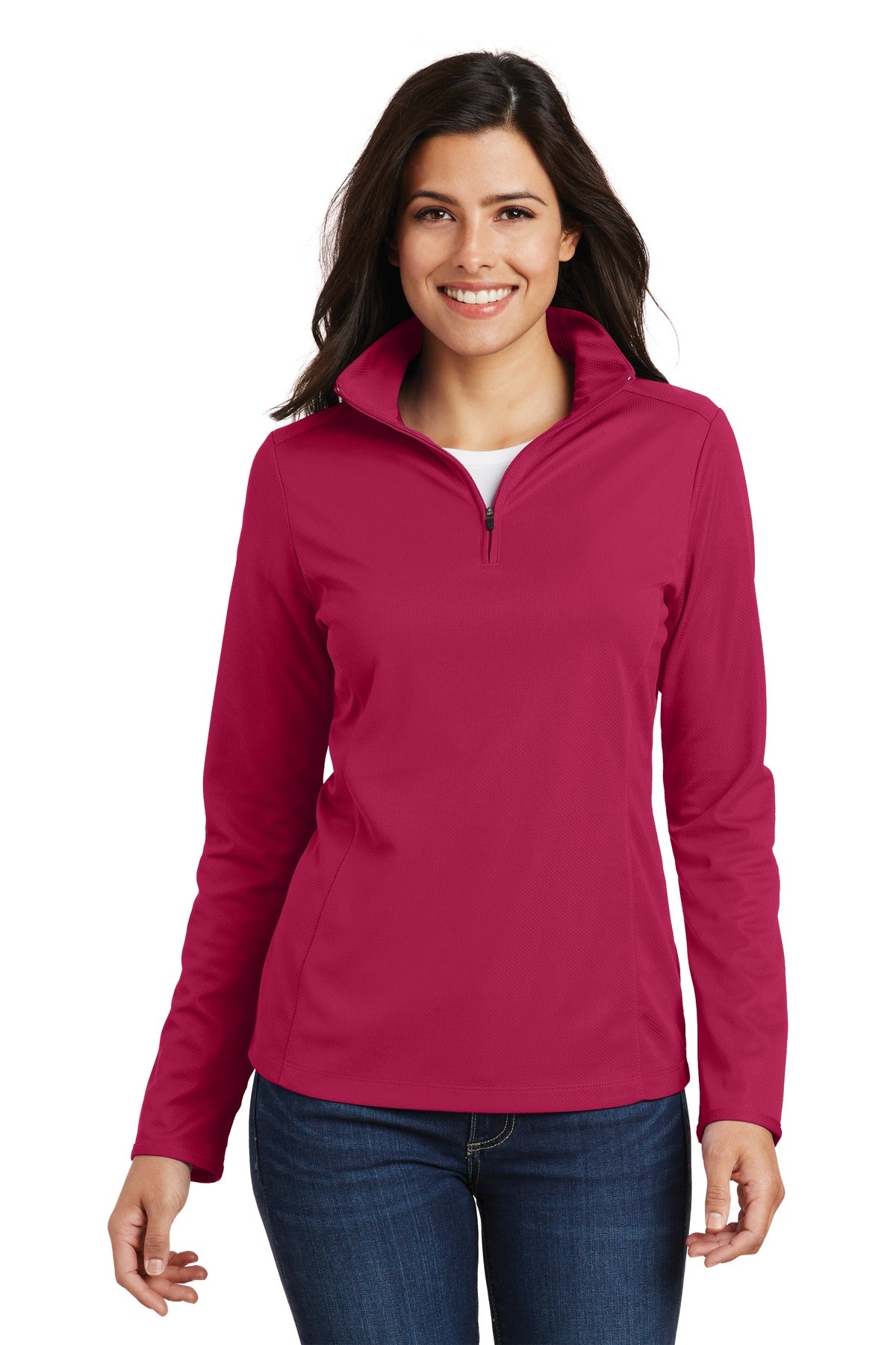 Port Authority® Women's Pinpoint Mesh 1/2-Zip