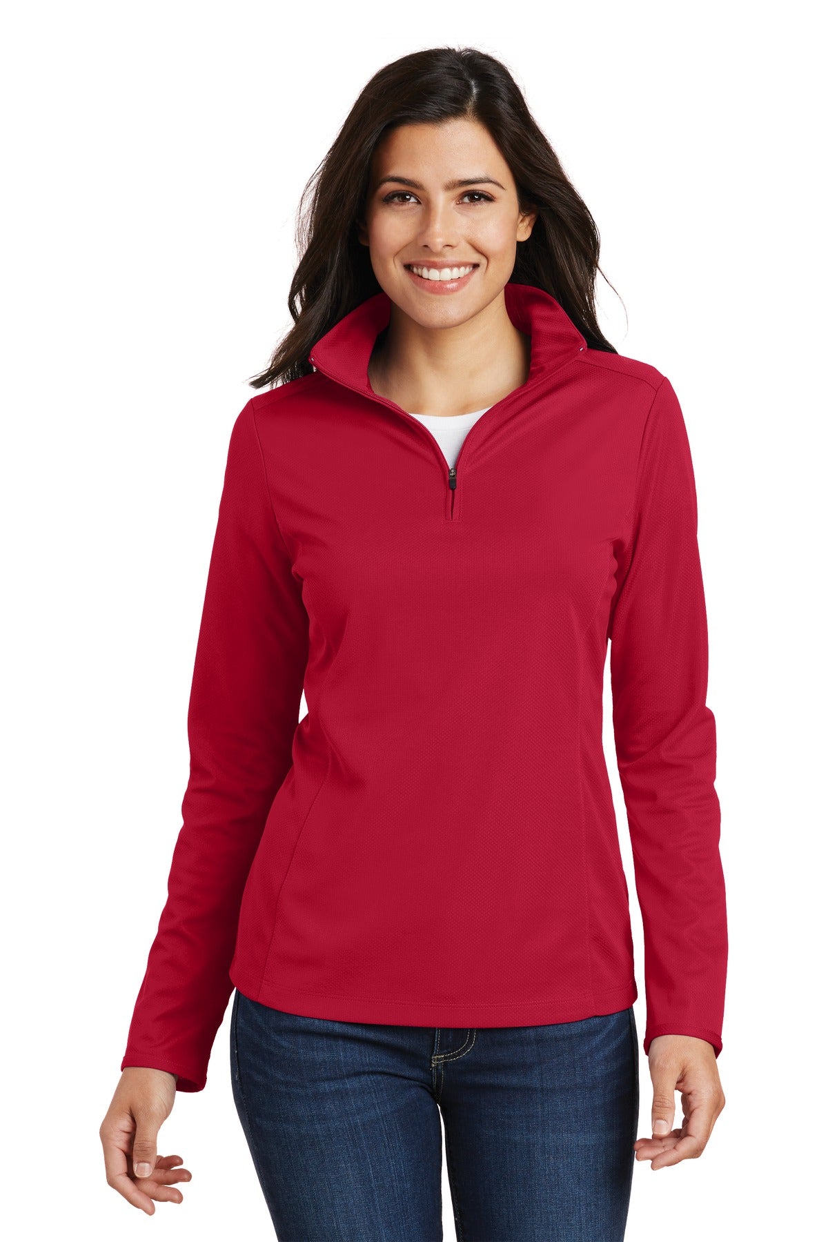 Port Authority® Women's Pinpoint Mesh 1/2-Zip