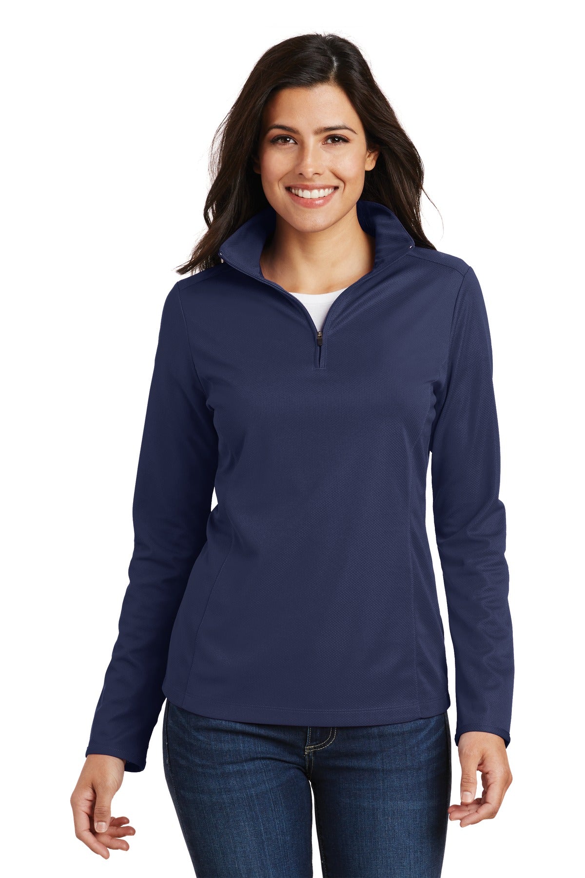 Port Authority® Women's Pinpoint Mesh 1/2-Zip