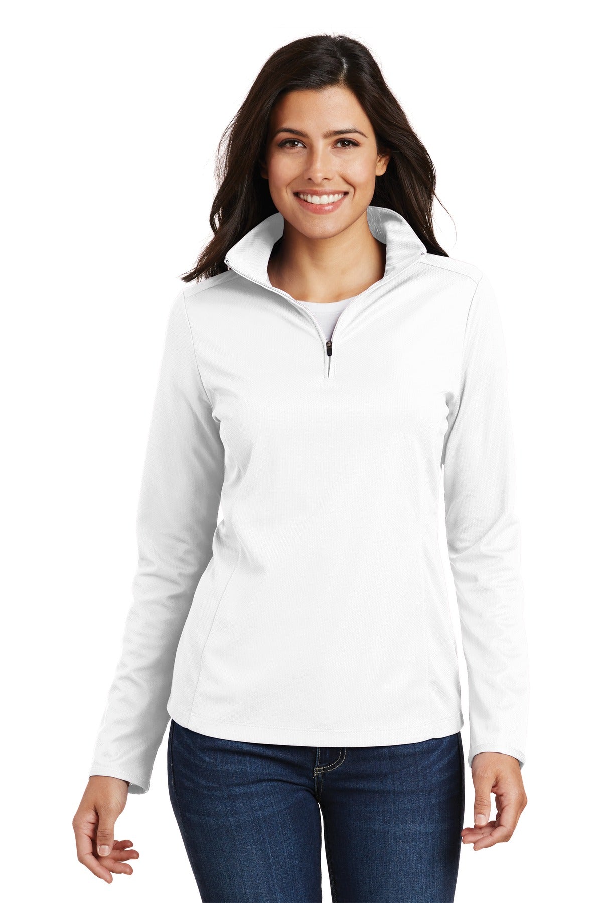 Port Authority® Women's Pinpoint Mesh 1/2-Zip