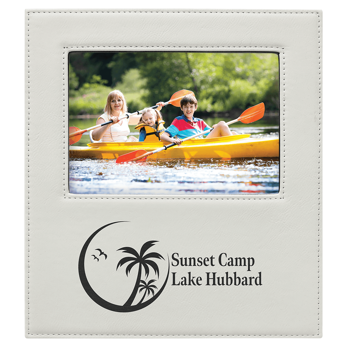 Custom Vegan Leather Photo Frame with Engraved Logo