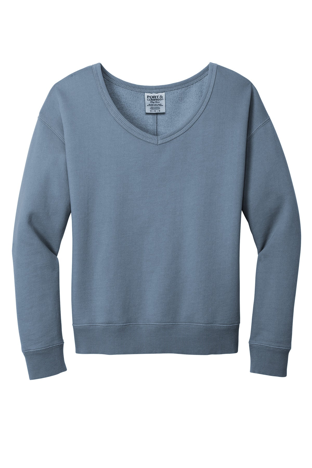 Port & Company® Women's Beach Wash® Garment-Dyed V-Neck Sweatshirt