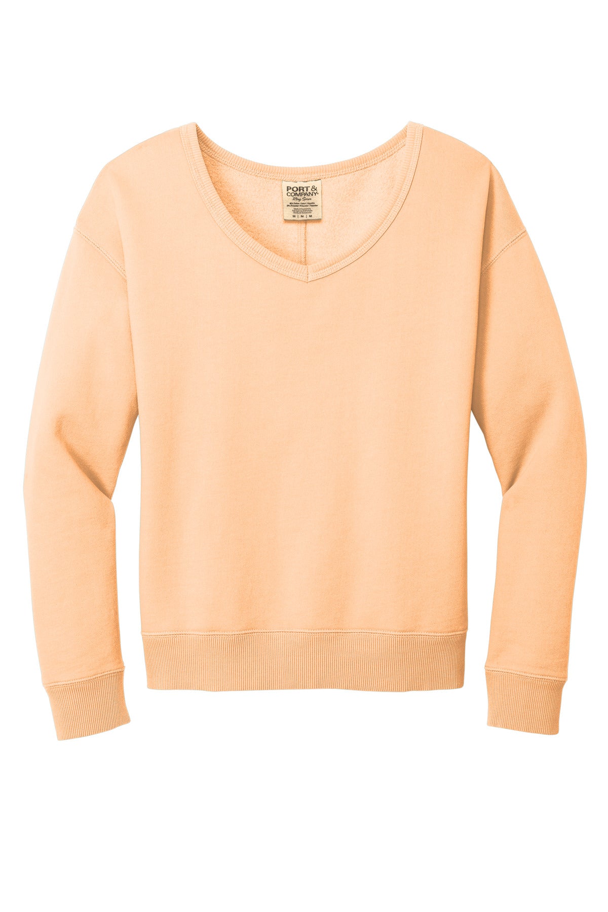 Port & Company® Women's Beach Wash® Garment-Dyed V-Neck Sweatshirt