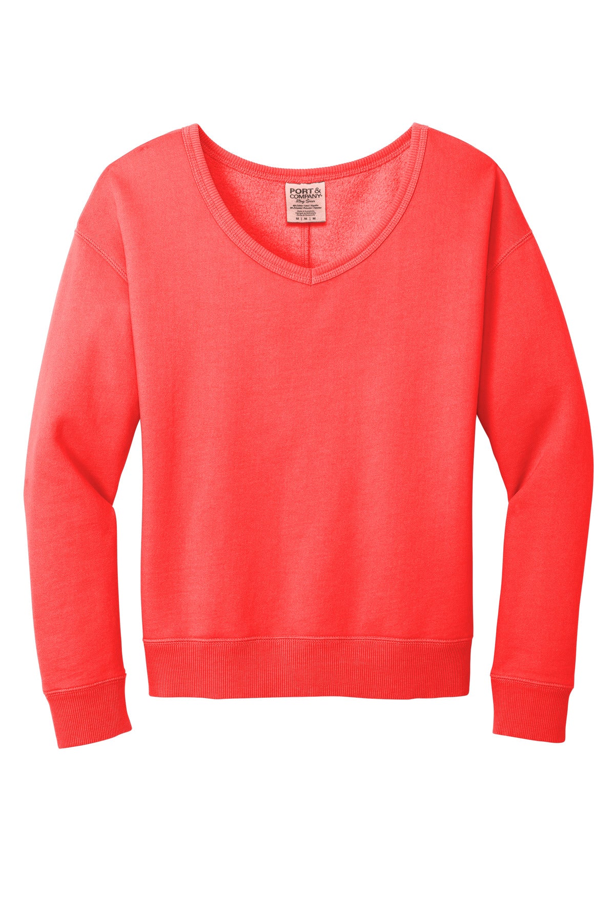 Port & Company® Women's Beach Wash® Garment-Dyed V-Neck Sweatshirt