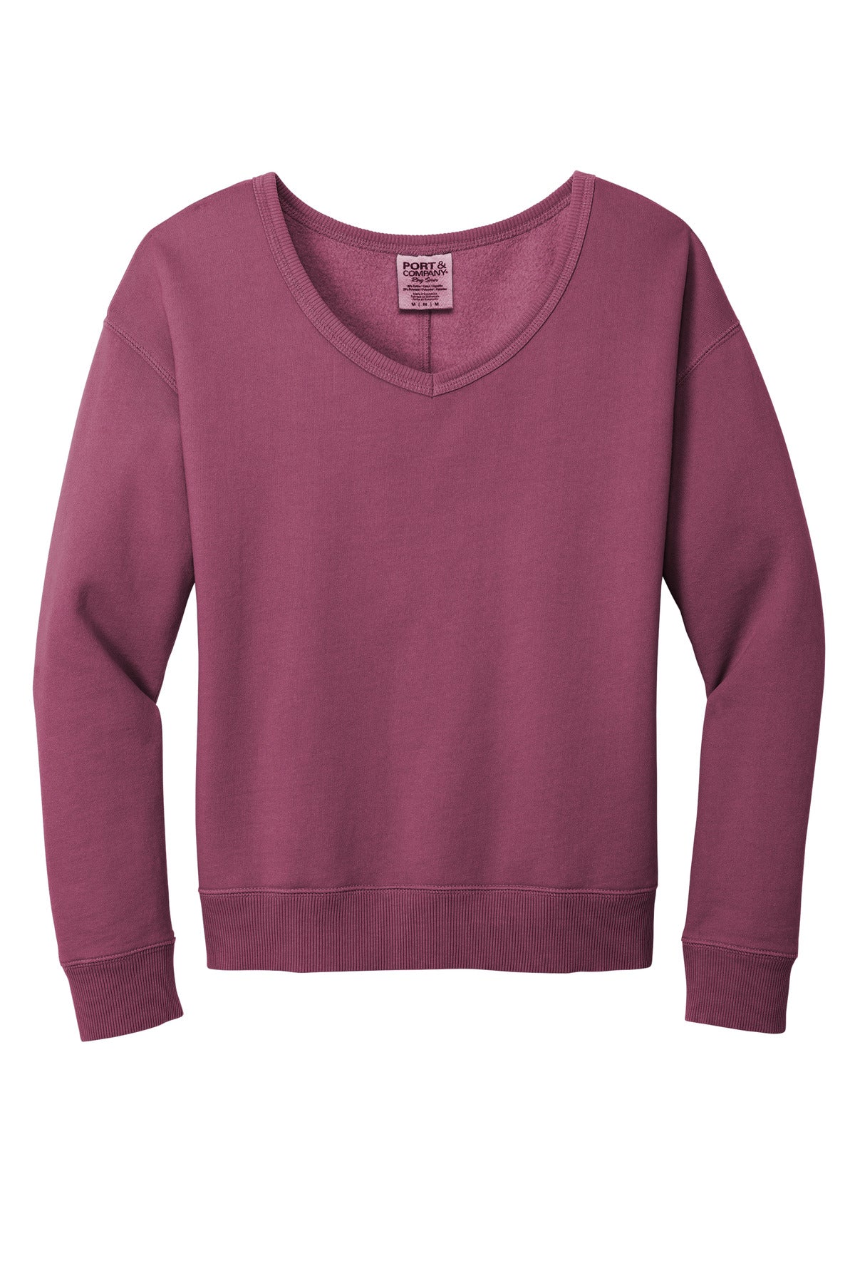 Port & Company® Women's Beach Wash® Garment-Dyed V-Neck Sweatshirt
