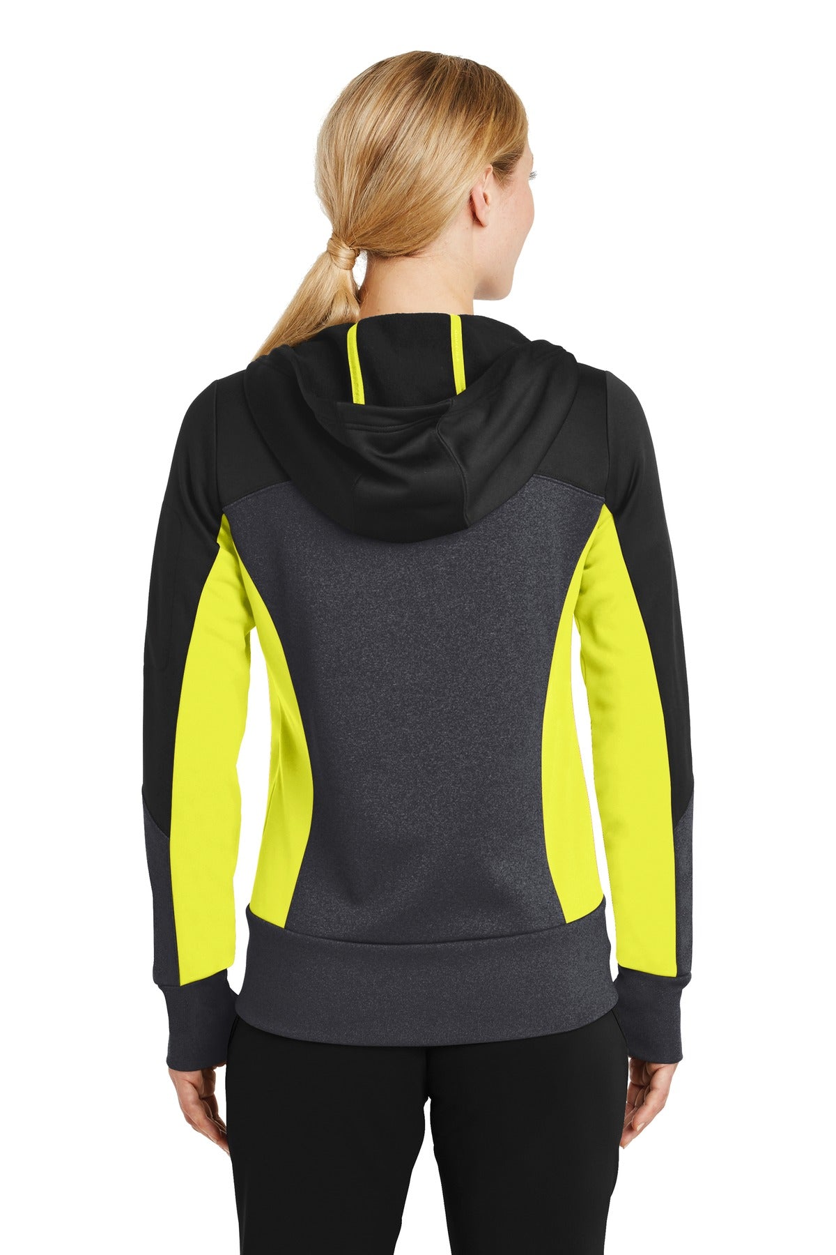 Sport-Tek® Women's Tech Fleece Colorblock Full-Zip Hooded Jacket