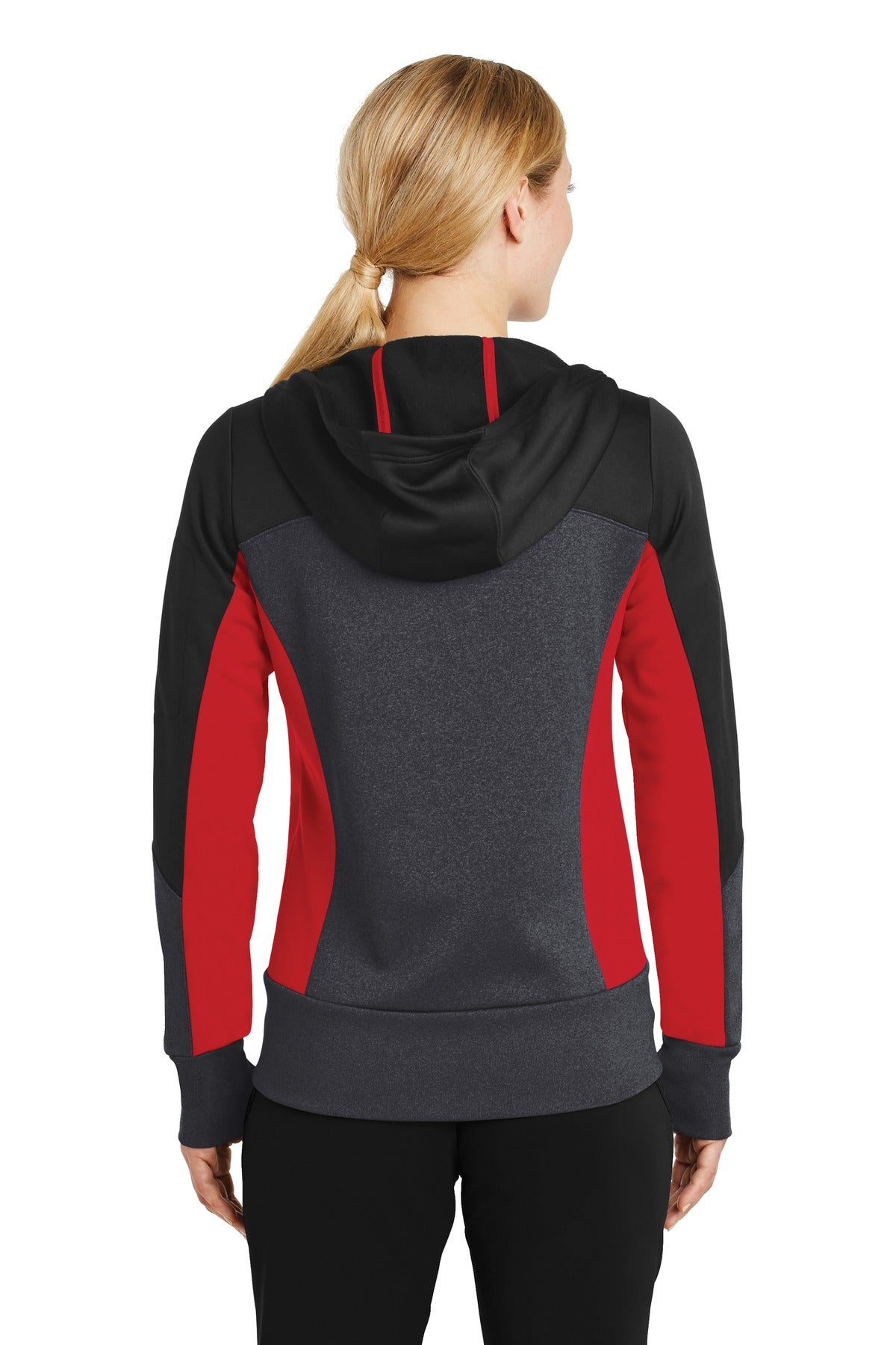 Sport-Tek® Women's Tech Fleece Colorblock Full-Zip Hooded Jacket