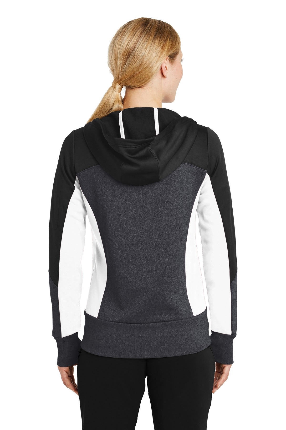 Sport-Tek® Women's Tech Fleece Colorblock Full-Zip Hooded Jacket