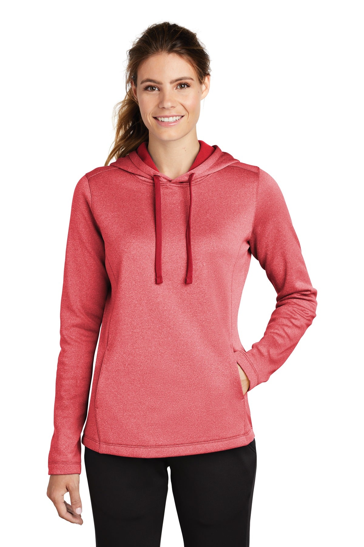 Sport-Tek® Women's PosiCharge® Sport-Wick® Heather Fleece Hooded Pullover