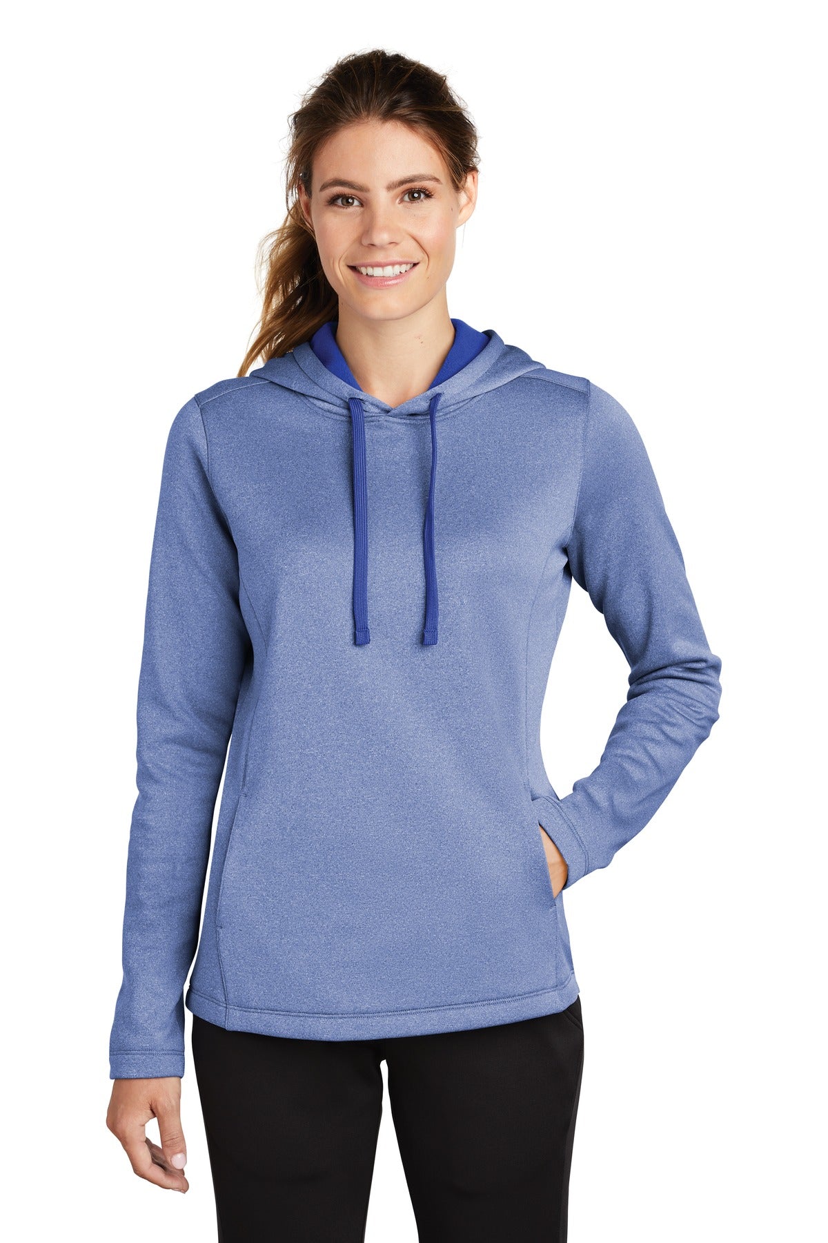 Sport-Tek® Women's PosiCharge® Sport-Wick® Heather Fleece Hooded Pullover