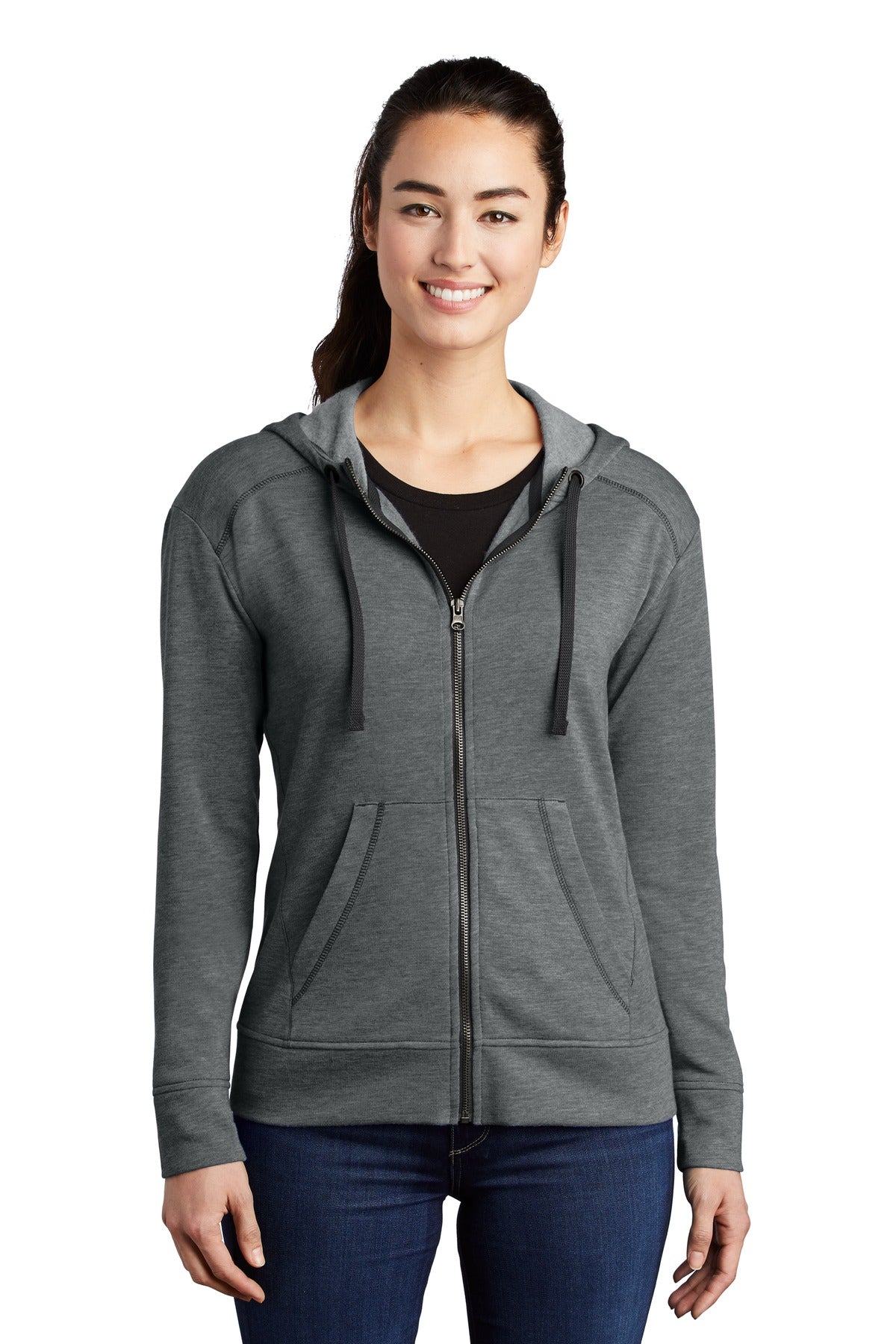 Sport-Tek® Women's PosiCharge® Tri-Blend Wicking Fleece Full-Zip Hooded Jacket