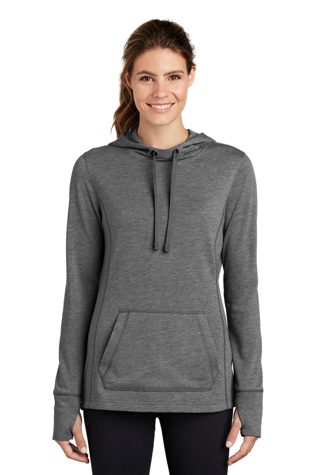 Sport-Tek® Women's PosiCharge® Tri-Blend Wicking Fleece Hooded Pullover