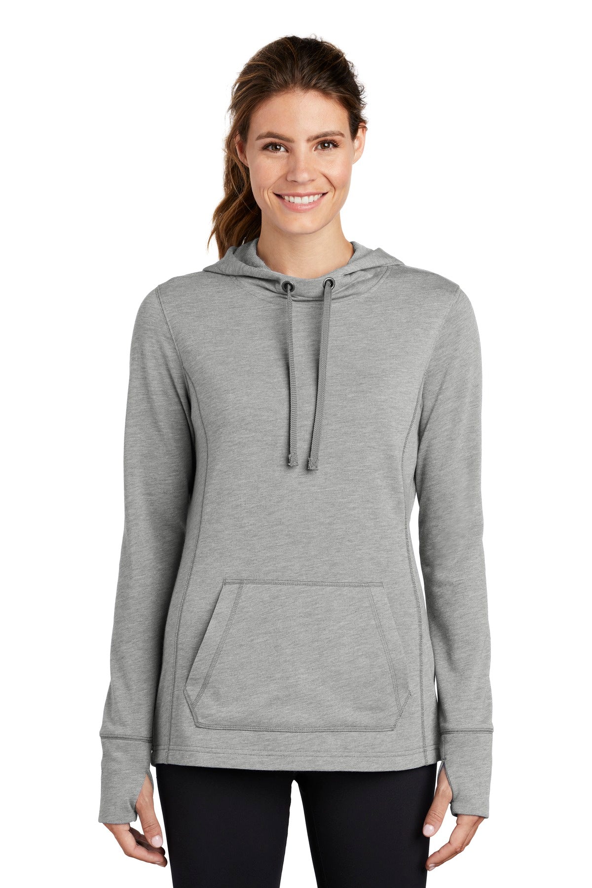Sport-Tek® Women's PosiCharge® Tri-Blend Wicking Fleece Hooded Pullover